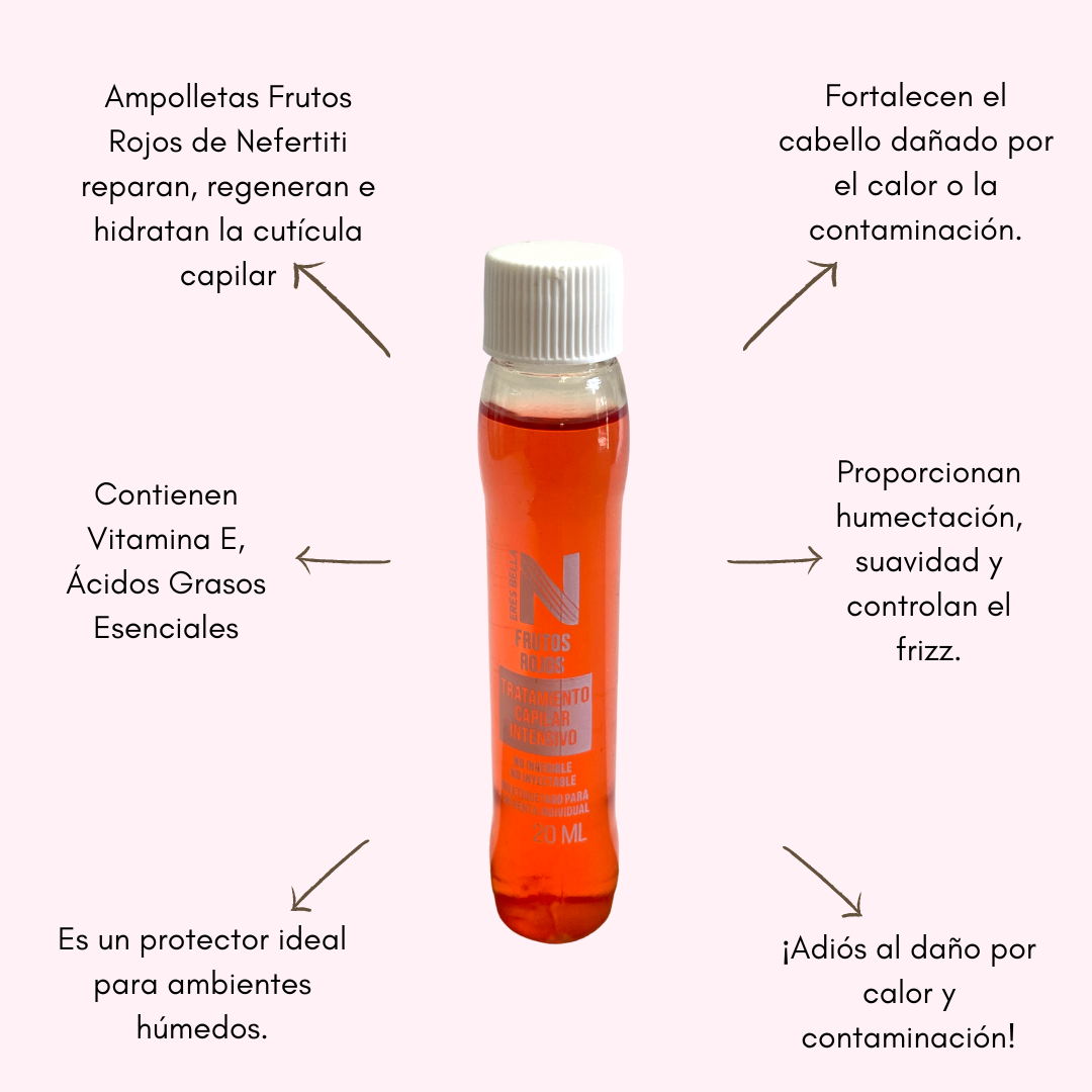Nefertiti Ampolletas Tratamiento Capilar Intensivo Frutos rojos 10 x 20ml