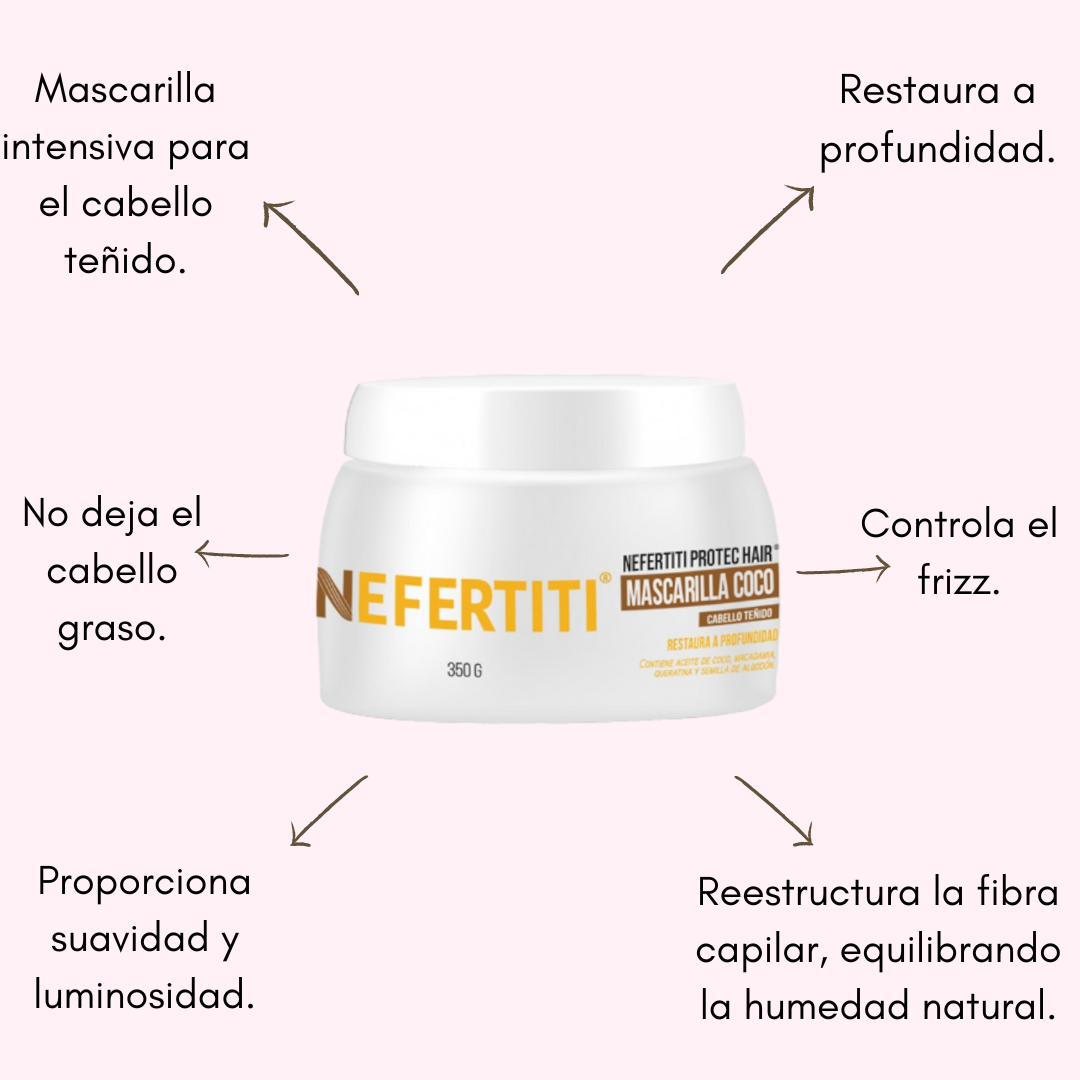 Nefertiti Mascarilla Coco Protec Hair Cabello teñido 350g 