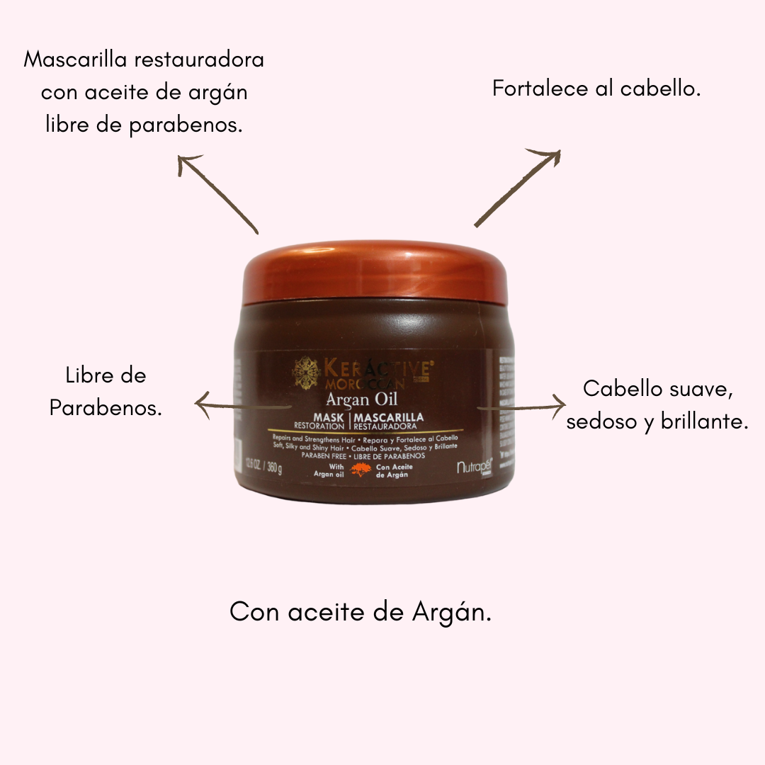 Keractive Moroccan Argan Oil Mascarilla 360g 