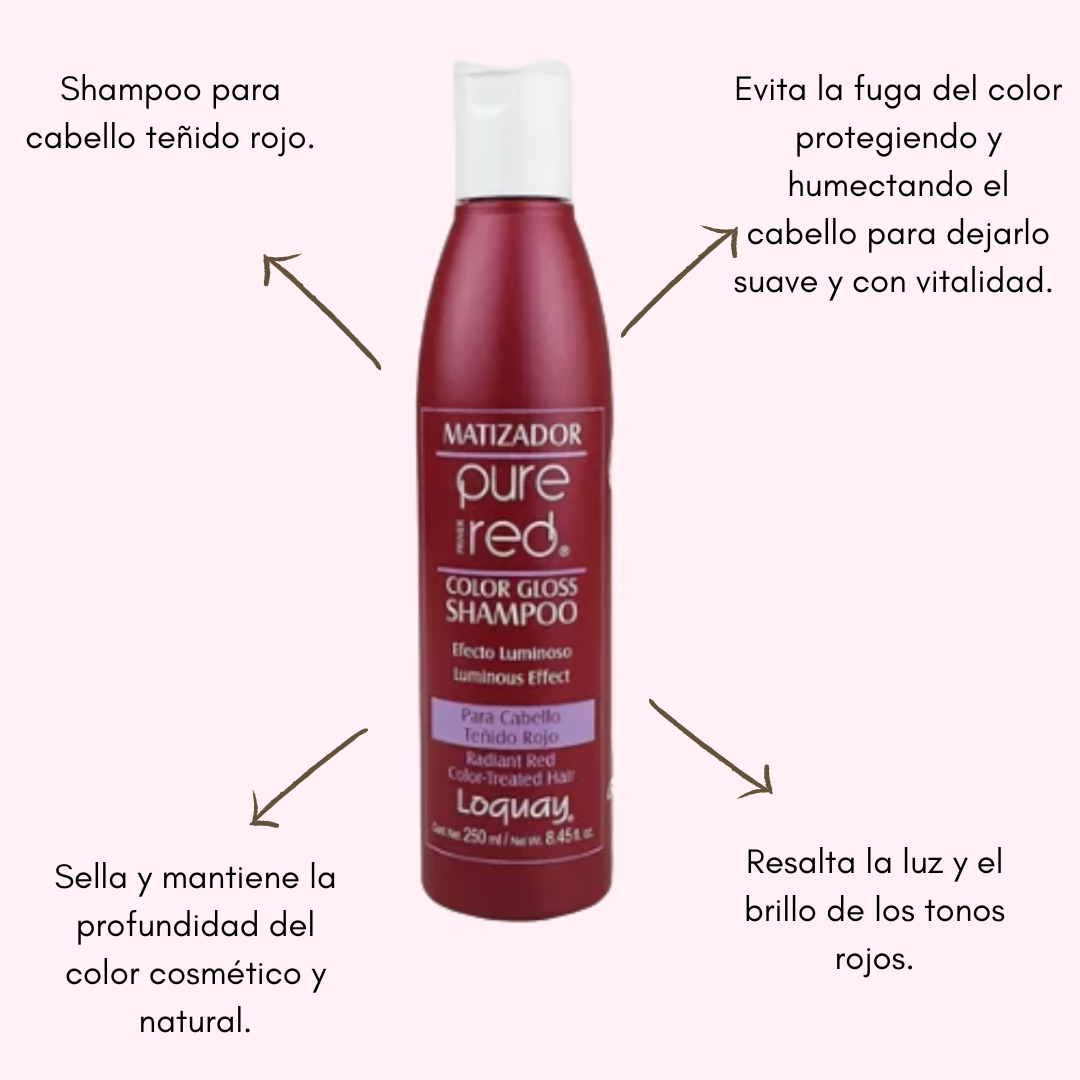 Loquay Shampoo matiz pure red 250ml