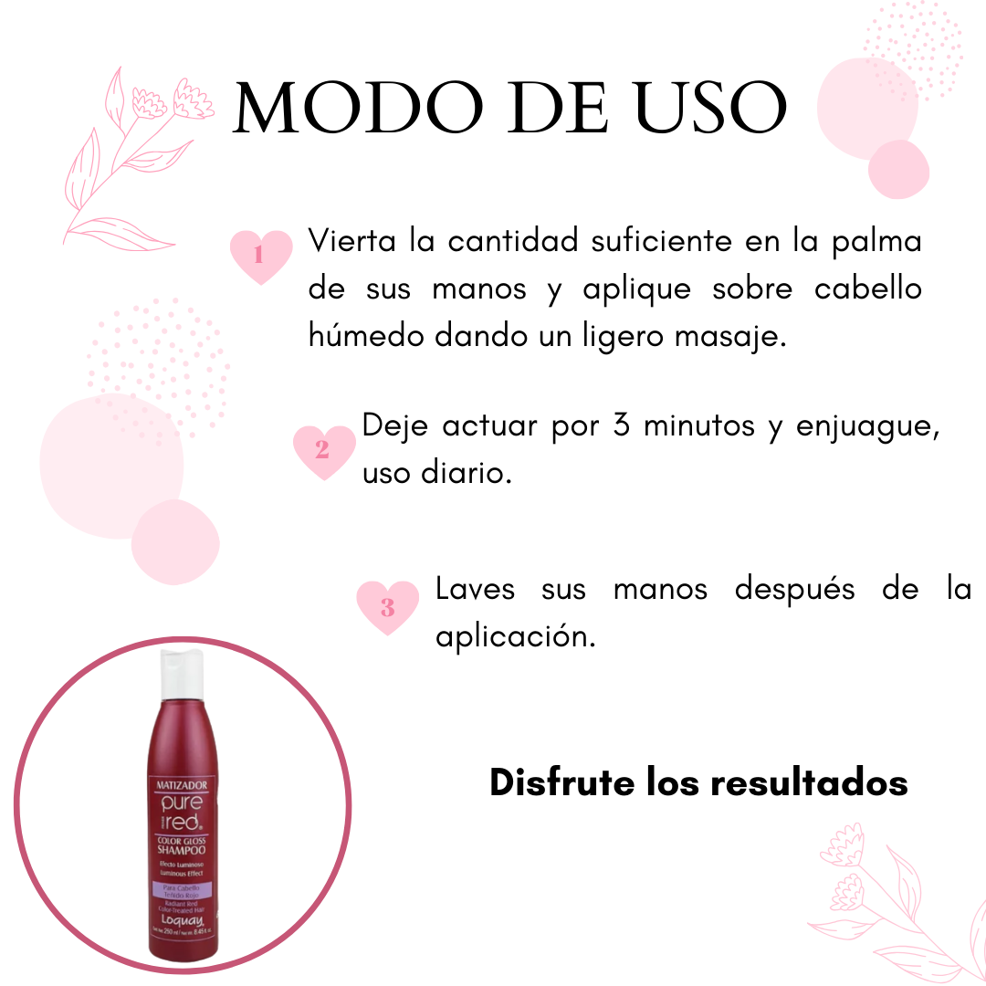 Loquay Shampoo matiz pure red 250ml