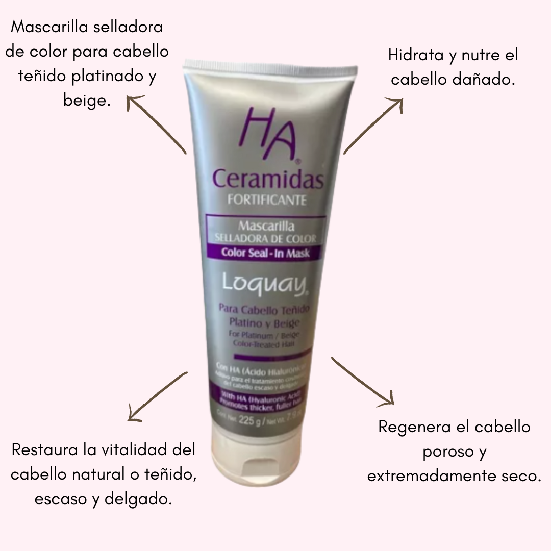 Loquay Mascarilla selladora de color platinado y beige 225g