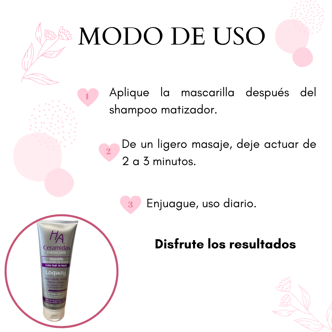 Loquay Mascarilla selladora de color platinado y beige 225g