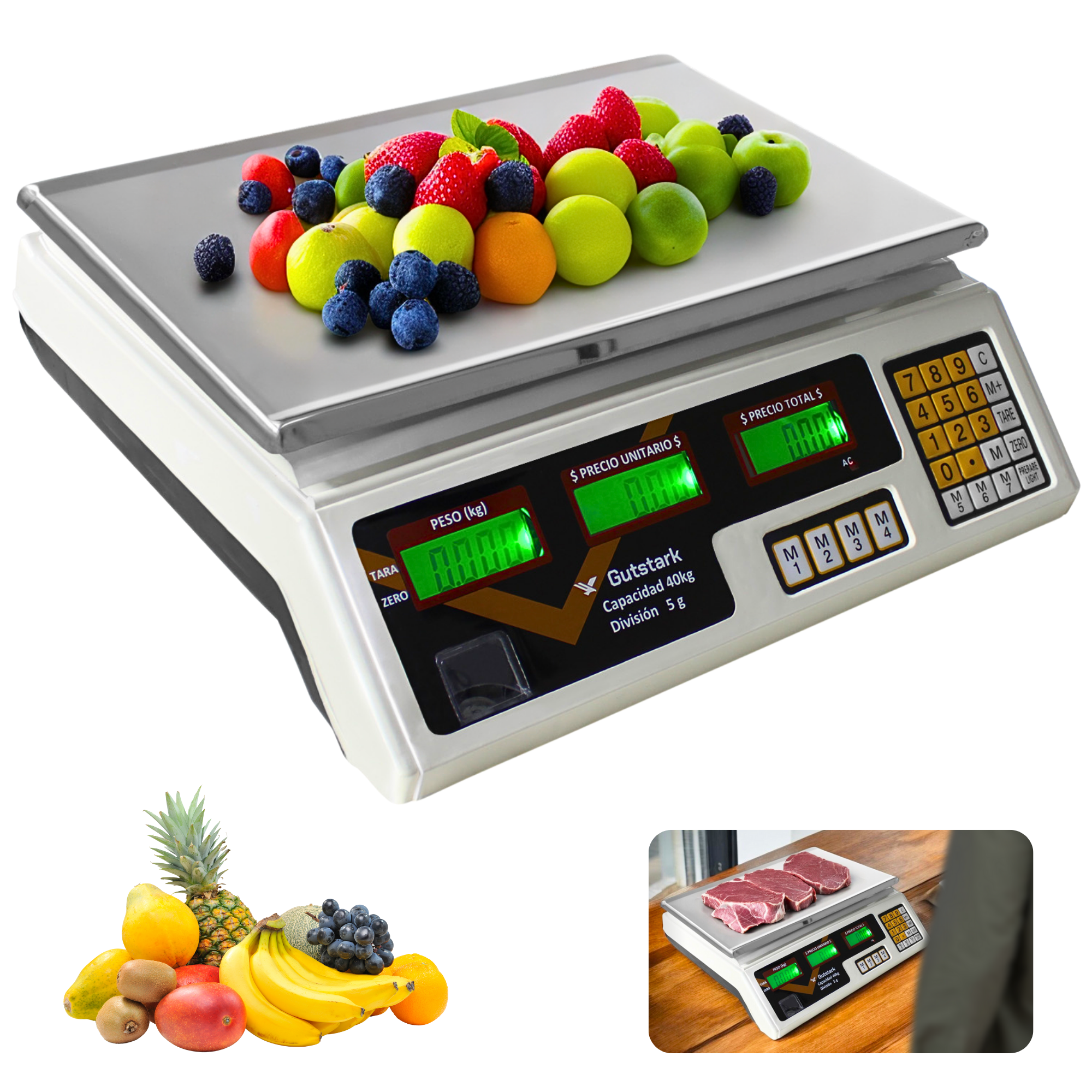 Bascula Digital Electronica 40 Kg Lcd Cocina Comercio Negocio Peso Funcion Tara