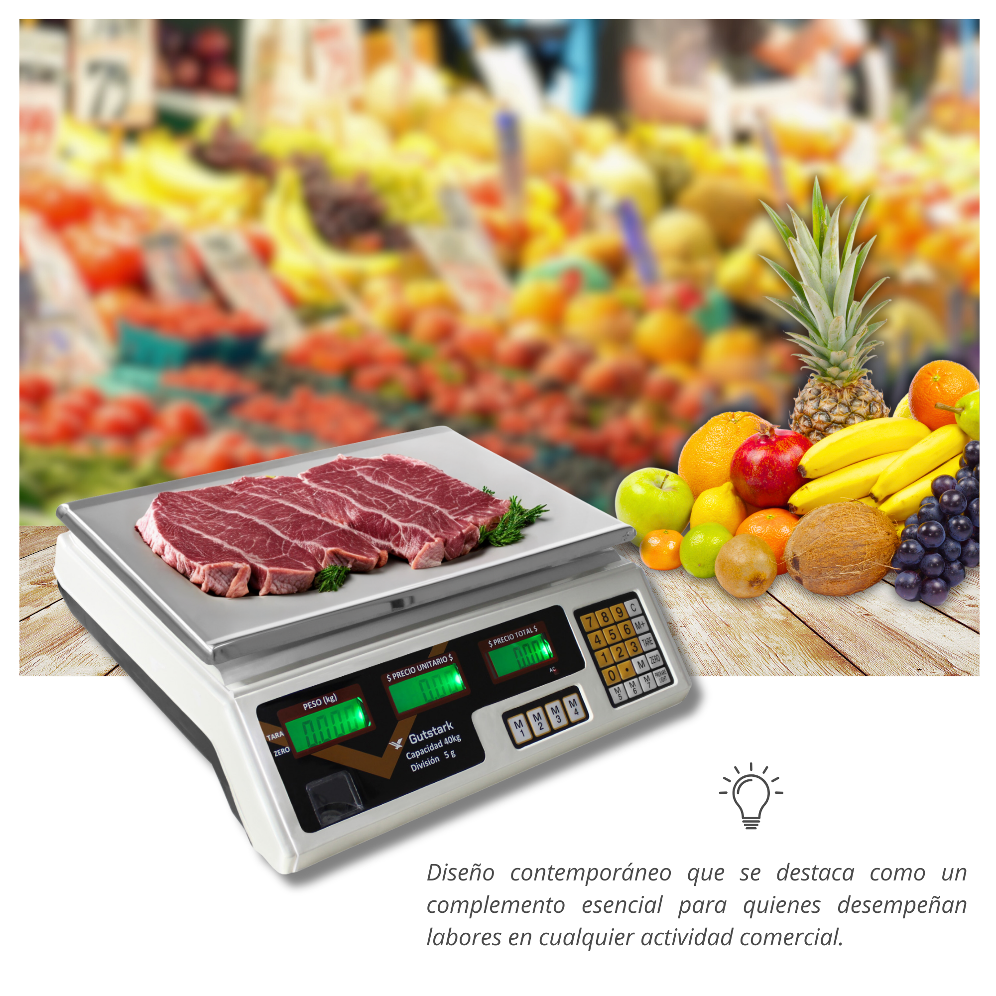 Bascula Digital Electronica 40 Kg Lcd Cocina Comercio Negocio Peso Funcion Tara