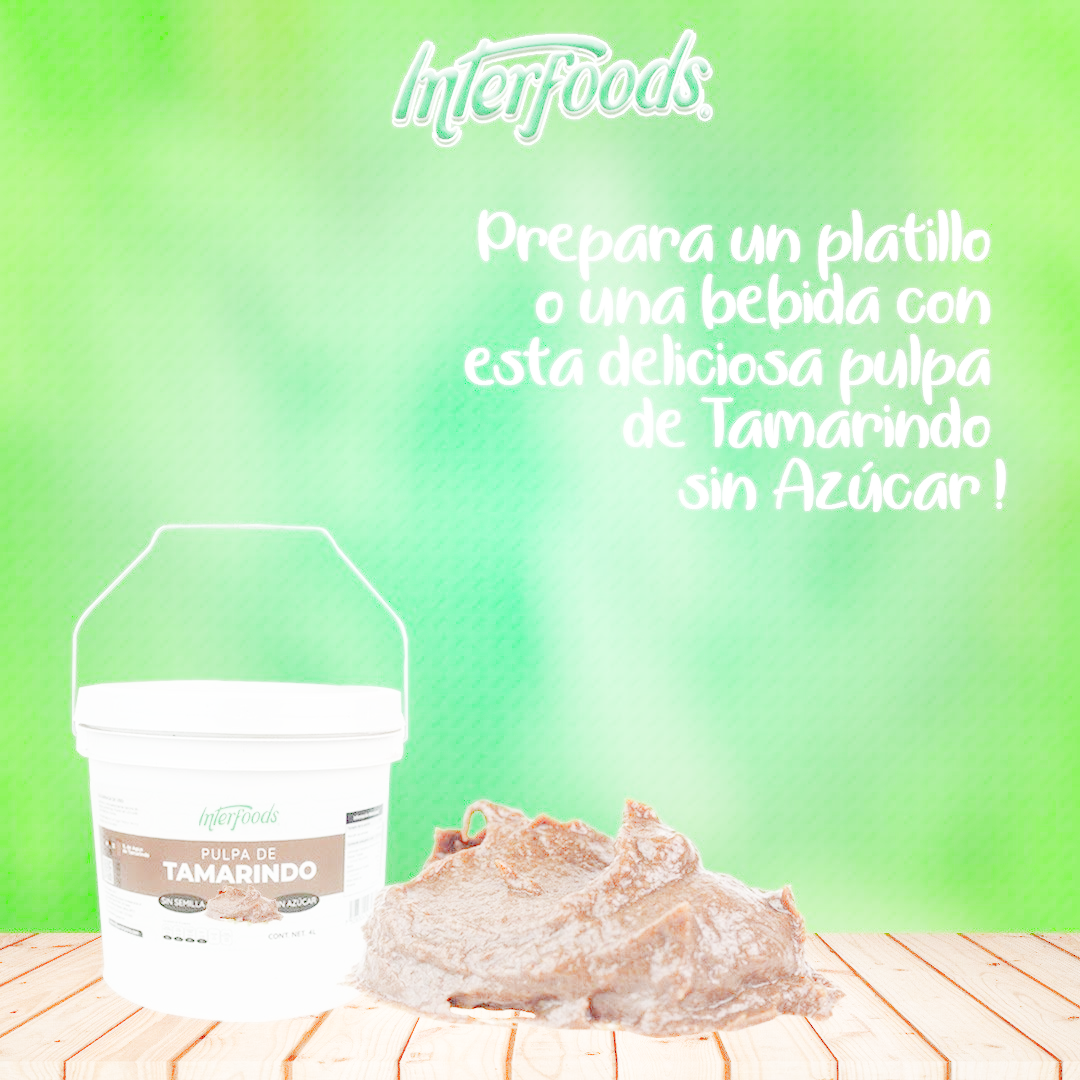 Pulpa Natural Tamarindo sin Azucar en Cubeta de 4 Kilos Ferrato Modelo TAM-001