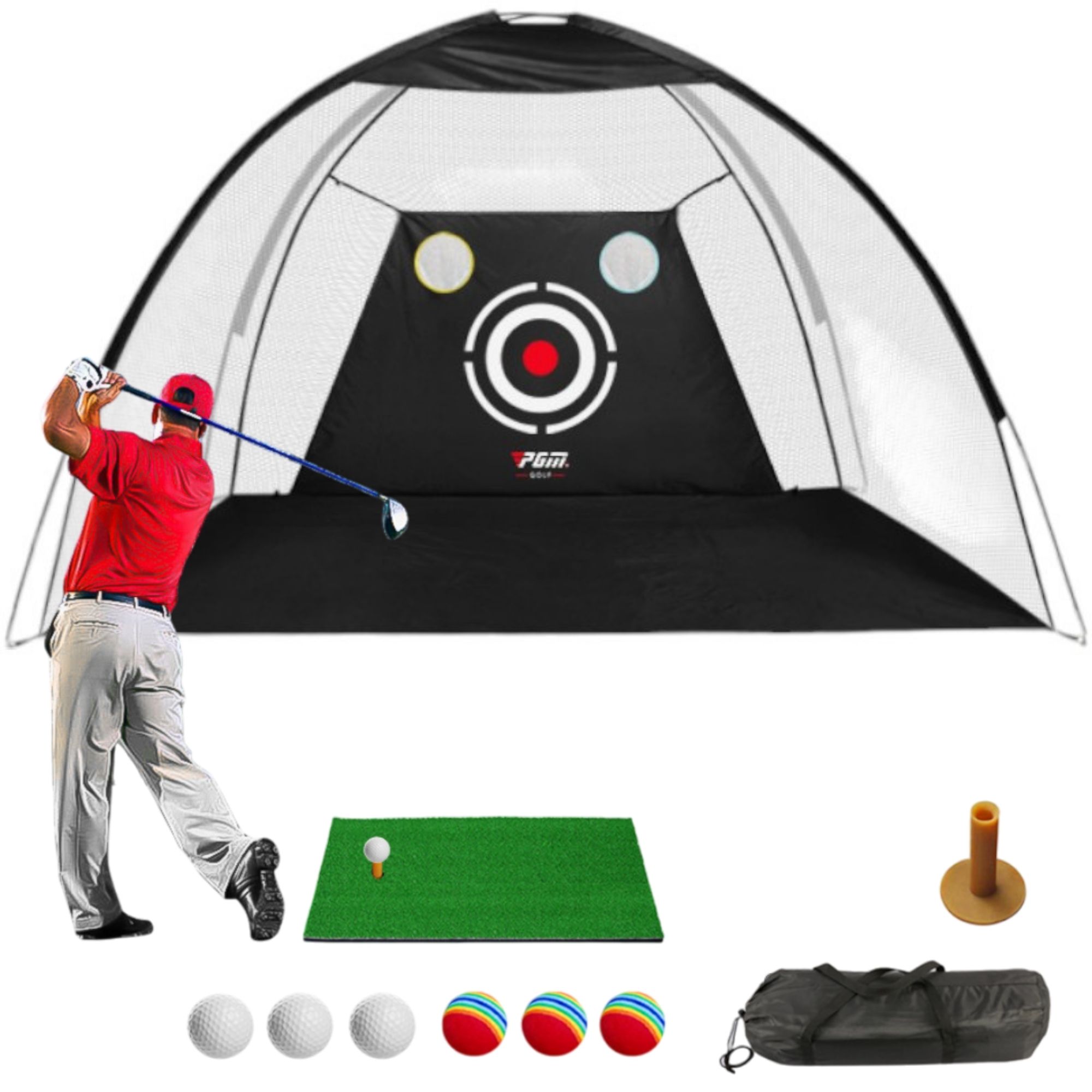 Set de Entrenamiento de Golf, Set de Práctica de Golf, Con Pelotas, Tapete de Pasto, Tiro de práctico 