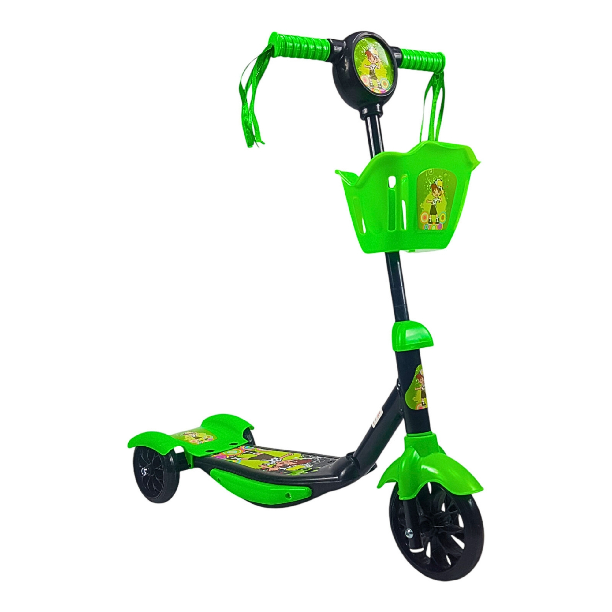 Scooter para Niños Patinete del Diablo Luces y Sonidos,Ajustable  - Verde
