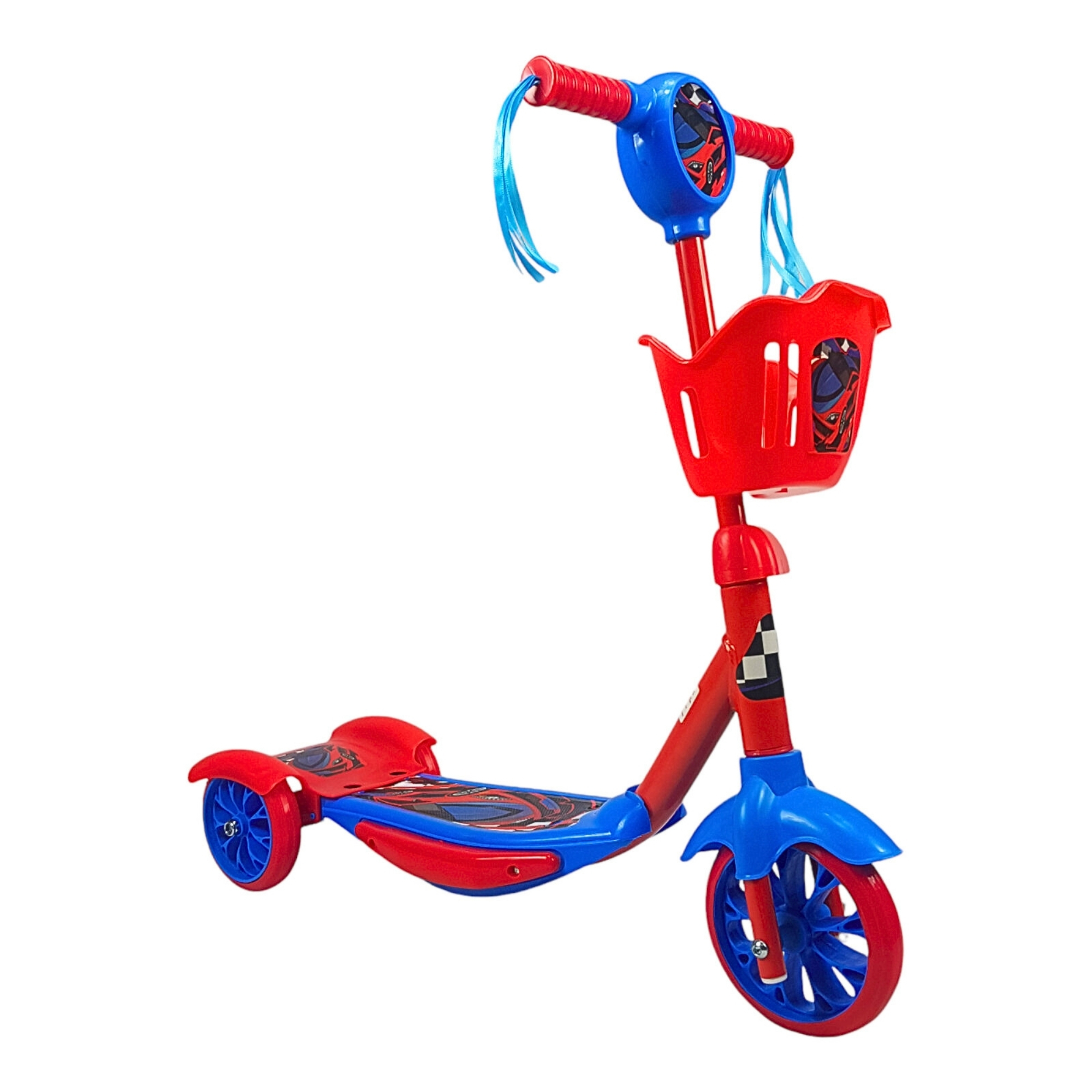 Scooter para Niños Patinete del Diablo Luces y Sonidos,Ajustable  - Rojo