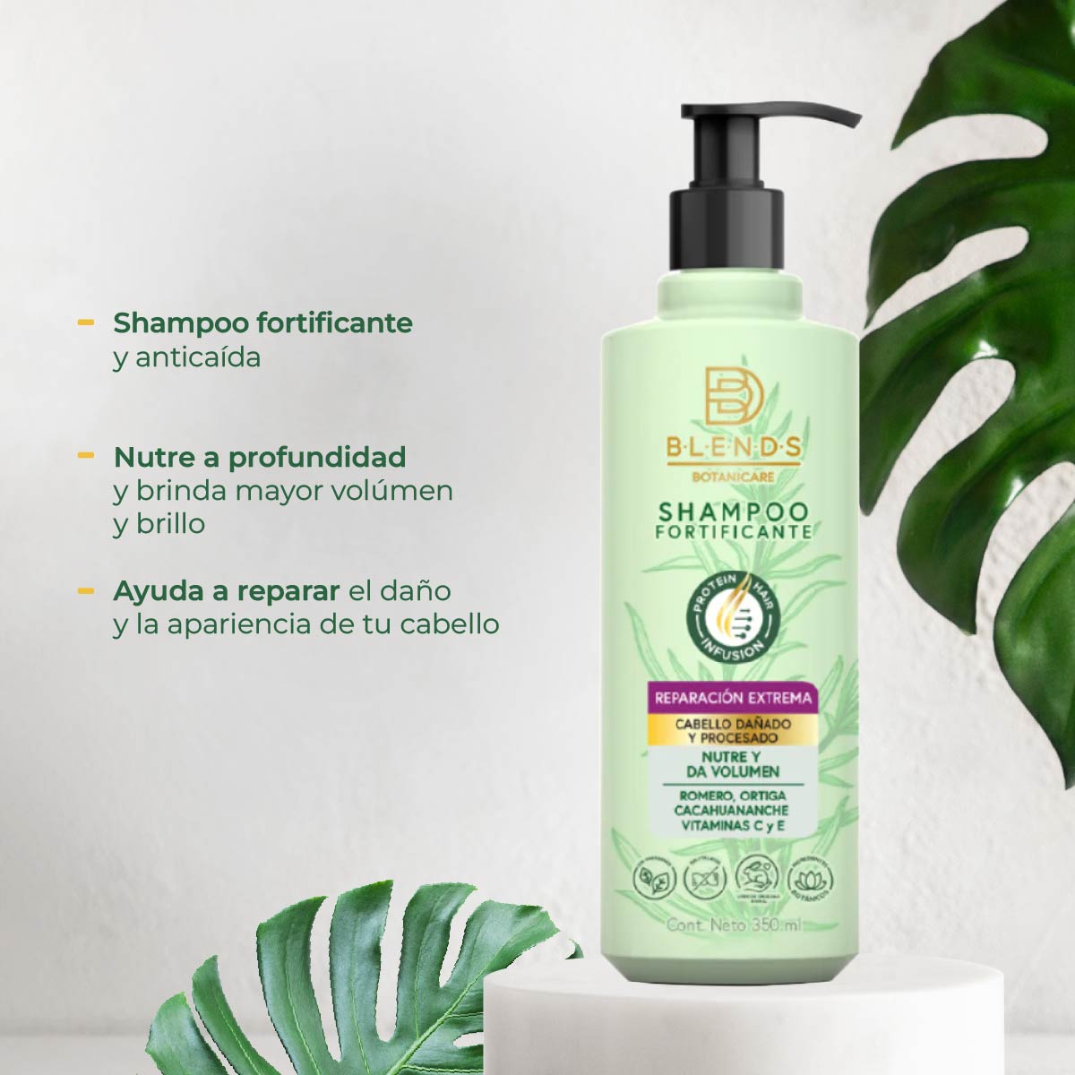 Shampoo Reparación Extrema Blends Botanicare 350ml