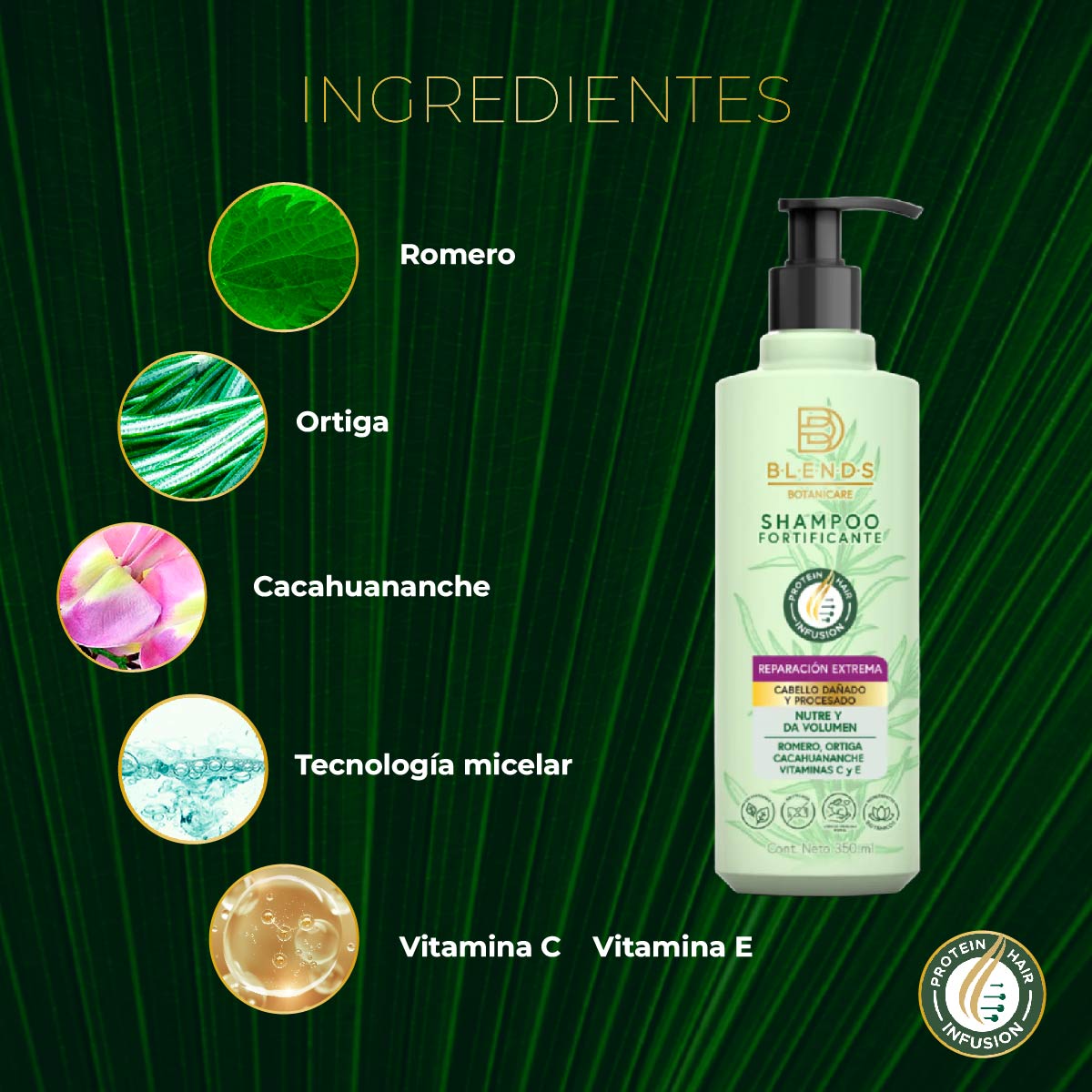 Shampoo Reparación Extrema Blends Botanicare 350ml