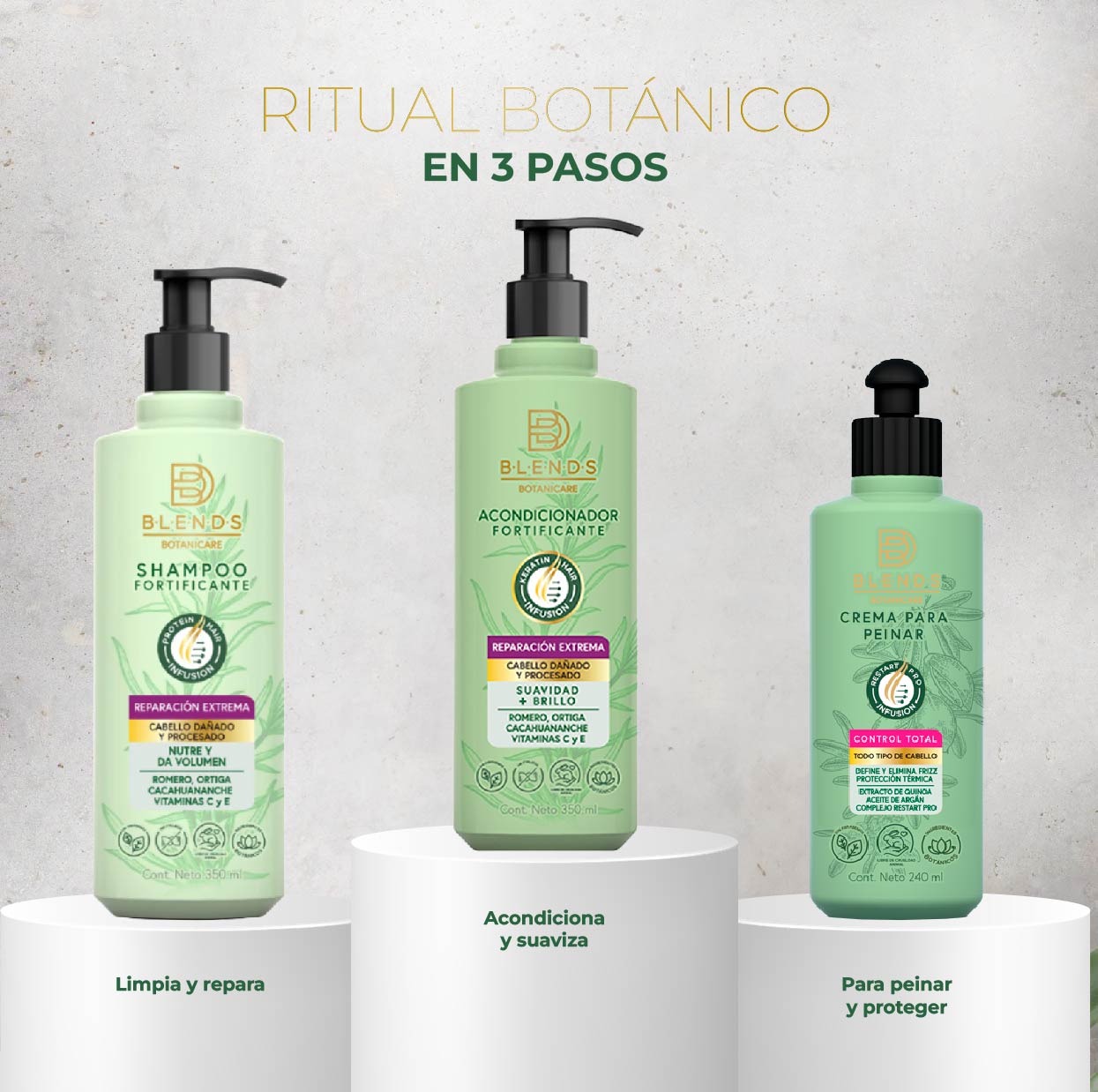 Shampoo Reparación Extrema Blends Botanicare 350ml