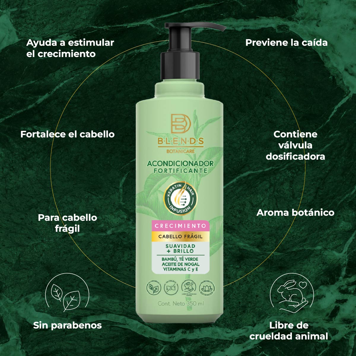 Acondicionador Fortificante Crecimiento Blends Botanicare 350ml