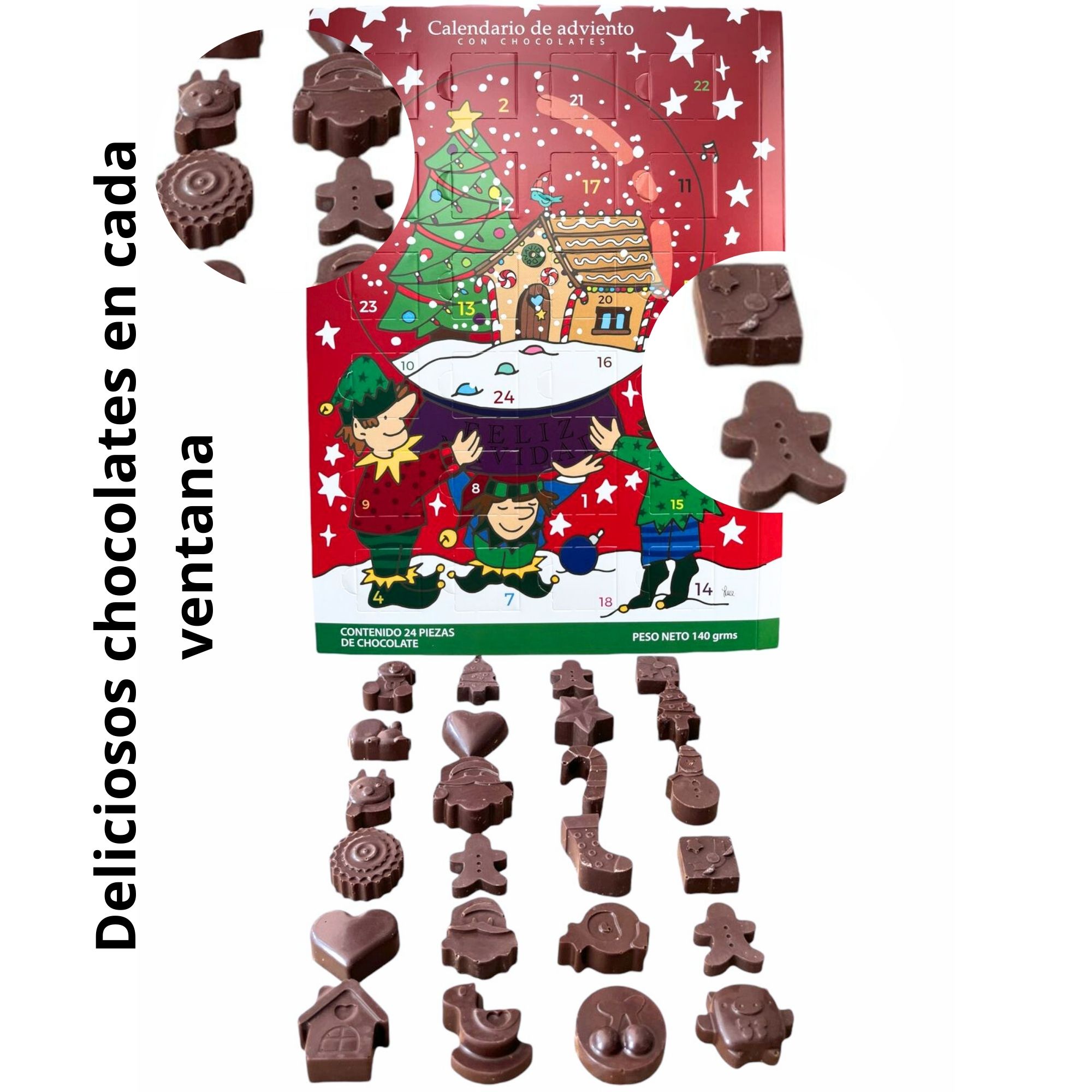 Calendario de Adviento Navidad con Chocolates 