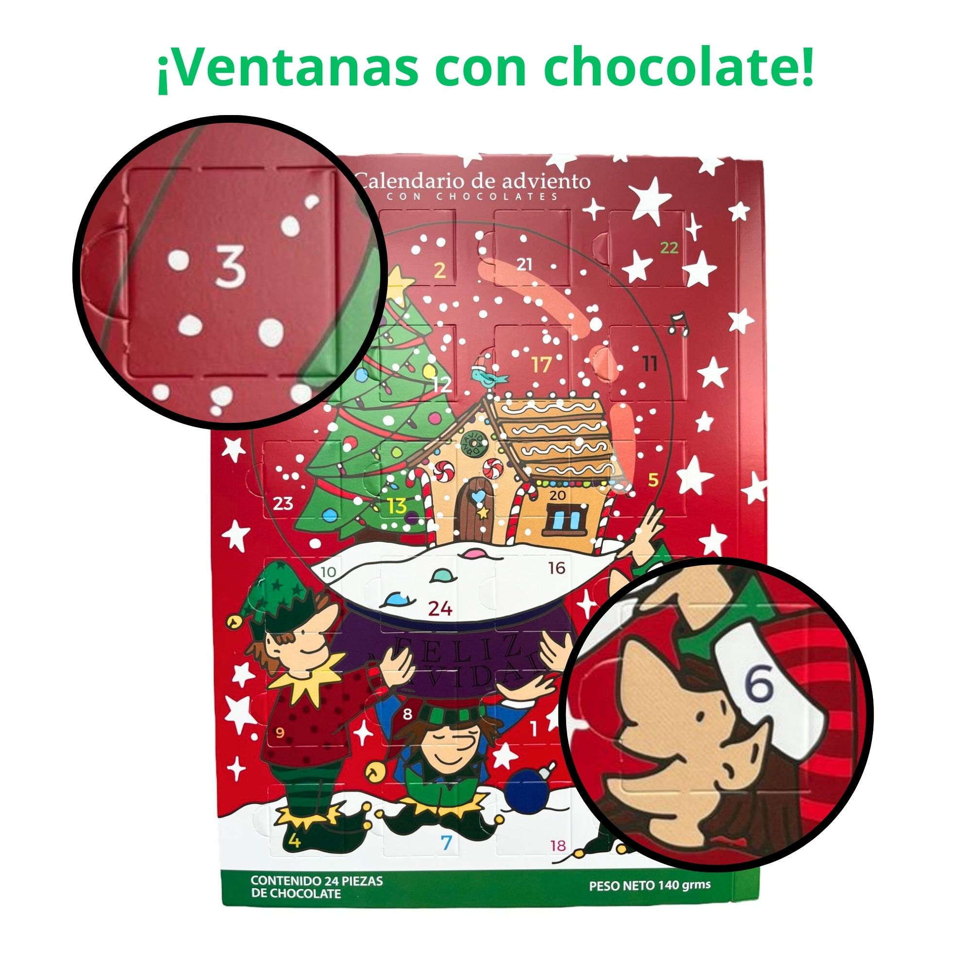 Calendario de Adviento Navidad con Chocolates 