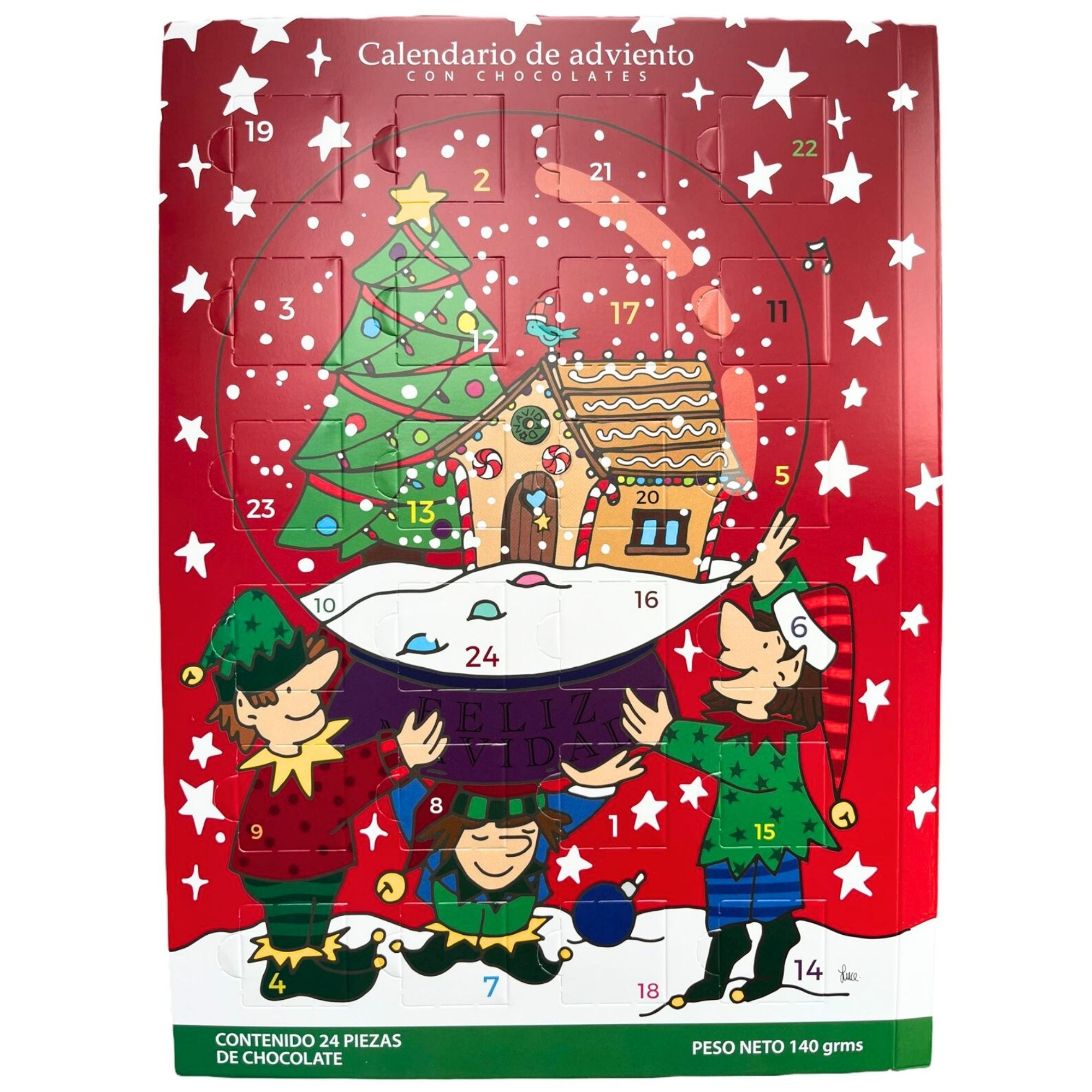 Calendario de Adviento Navidad con Chocolates 