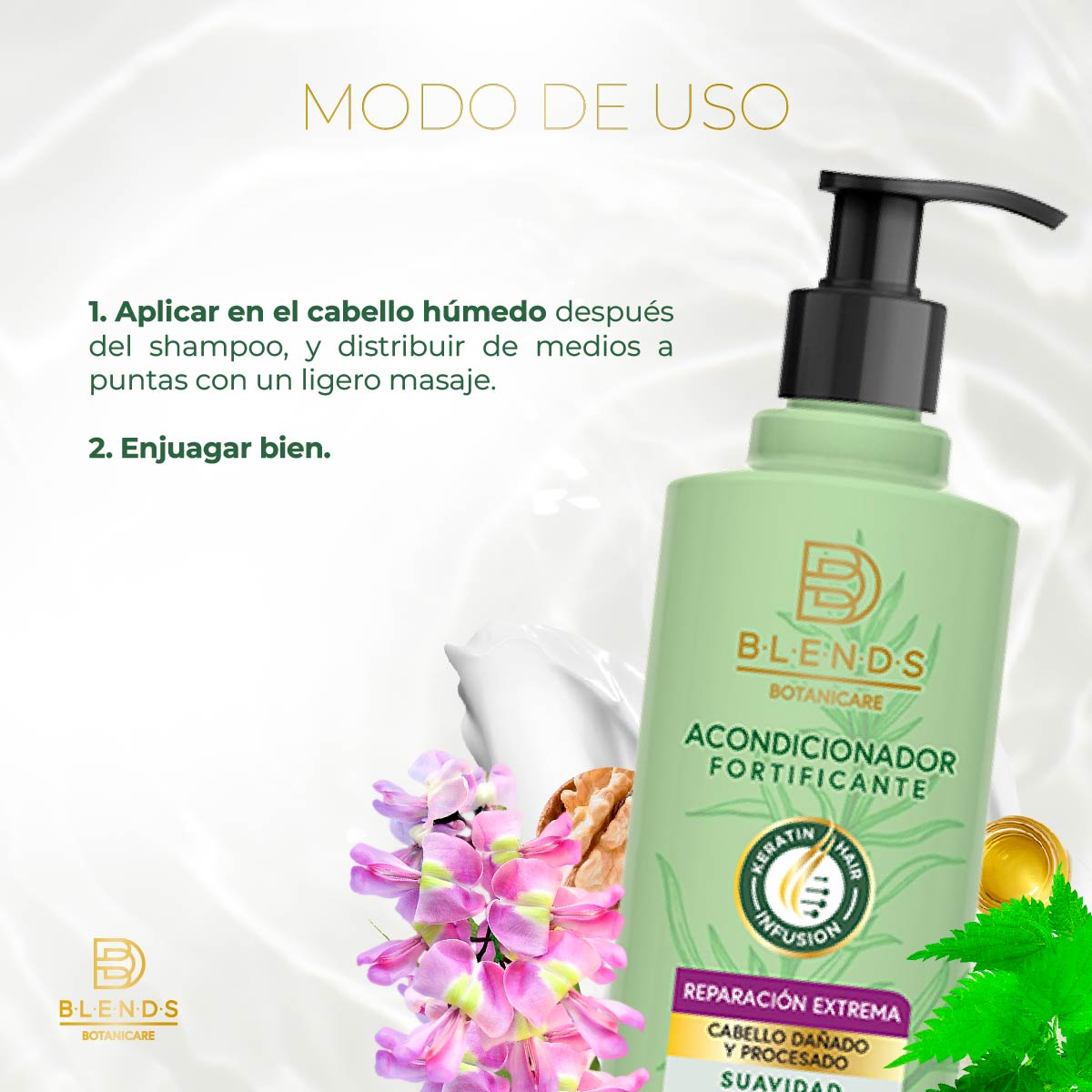 Acondicionador Fortificante Reparación Extrema Blends Botanicare 350ml