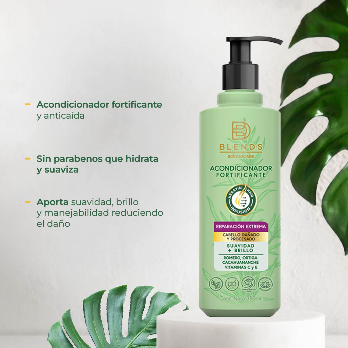 Acondicionador Fortificante Reparación Extrema Blends Botanicare 350ml