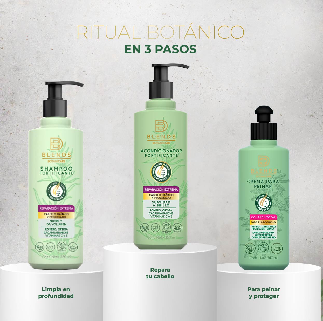Acondicionador Fortificante Reparación Extrema Blends Botanicare 350ml