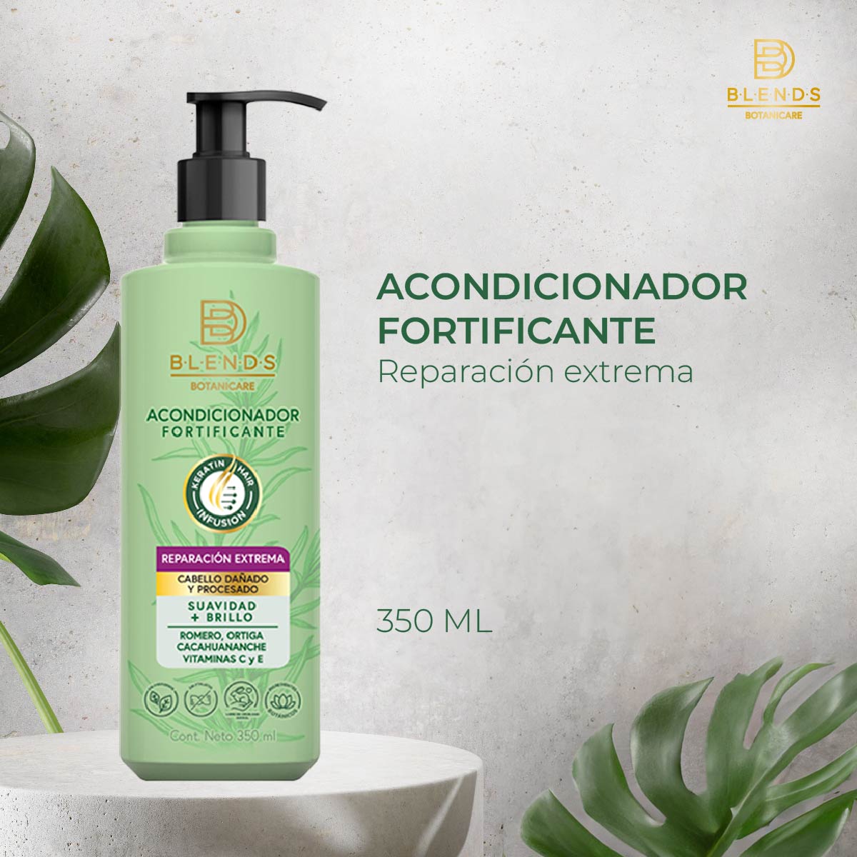 Acondicionador Fortificante Reparación Extrema Blends Botanicare 350ml