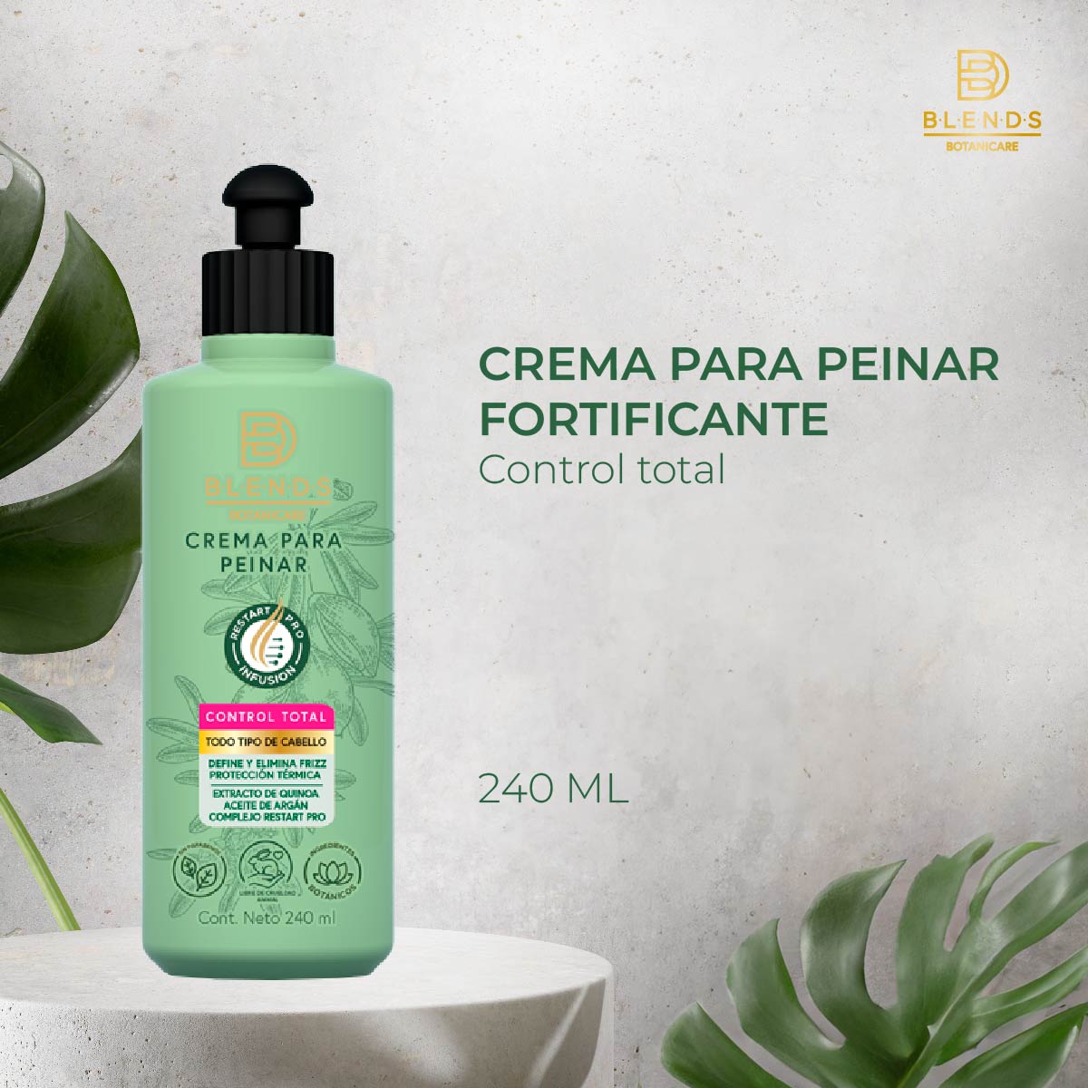 Crema para Peinar Fortificante Control Blends Bortanicare 240ml