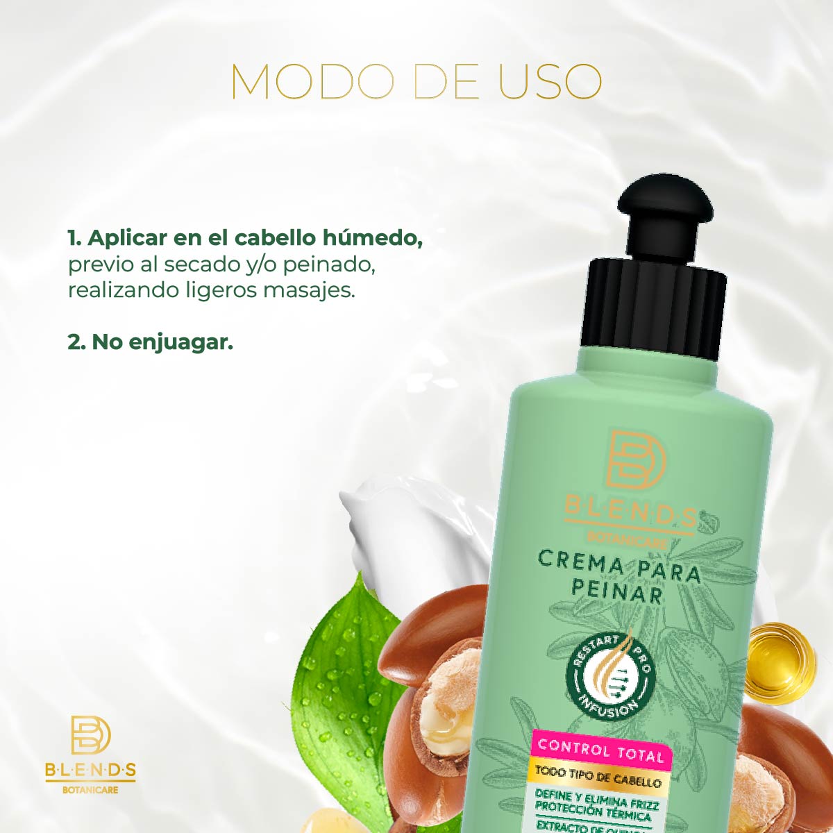 Crema para Peinar Fortificante Control Blends Bortanicare 240ml