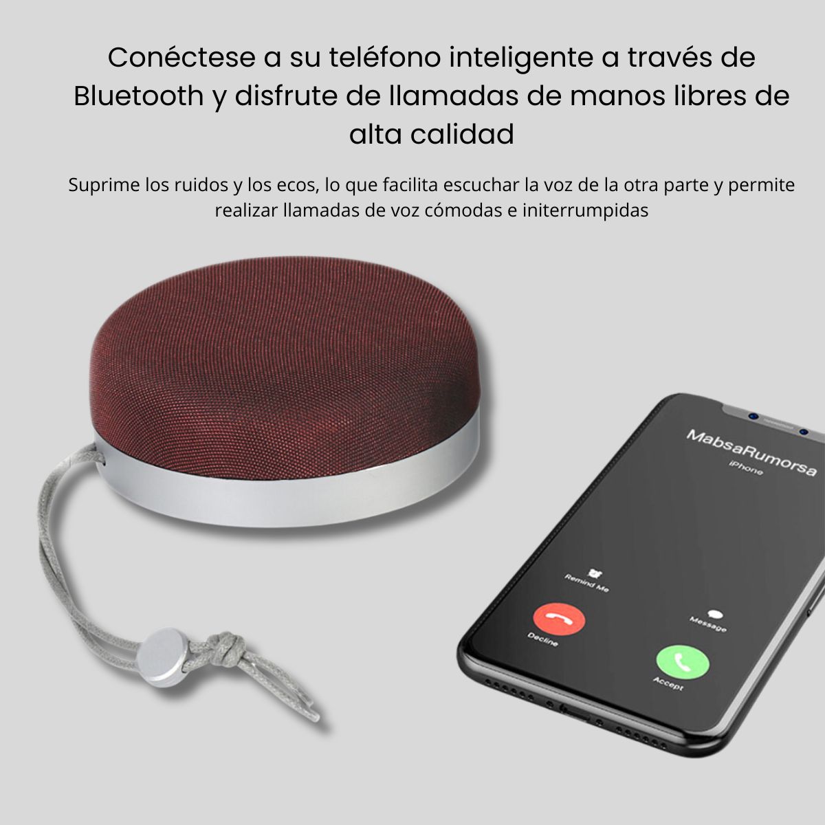 Bocina Altavoz Portátil Bluetooth Subwoofer D60 HiFi Sonido Envolvente 360 1200mAh COLOR VINOTINTO.