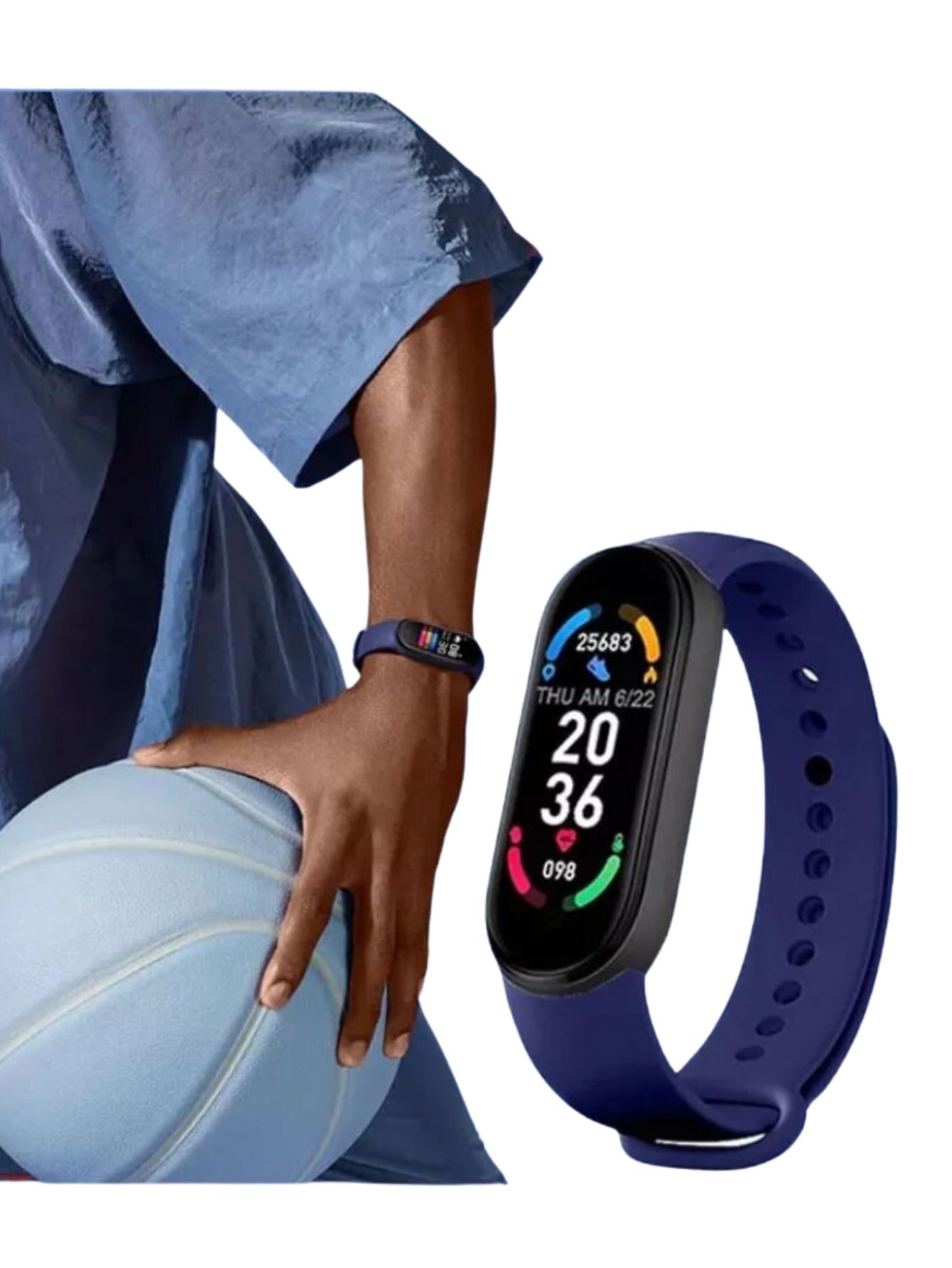 Reloj Deportivo  Smartband M7 Pulsera Bluetooth Funciones, Notificacion Unisex Color Azul.