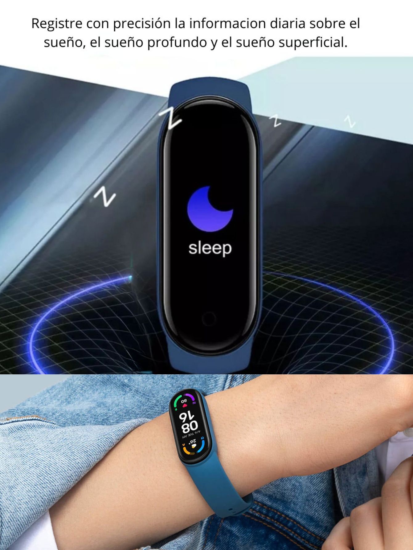 Reloj Deportivo  Smartband M7 Pulsera Bluetooth Funciones, Notificacion Unisex Color Azul.