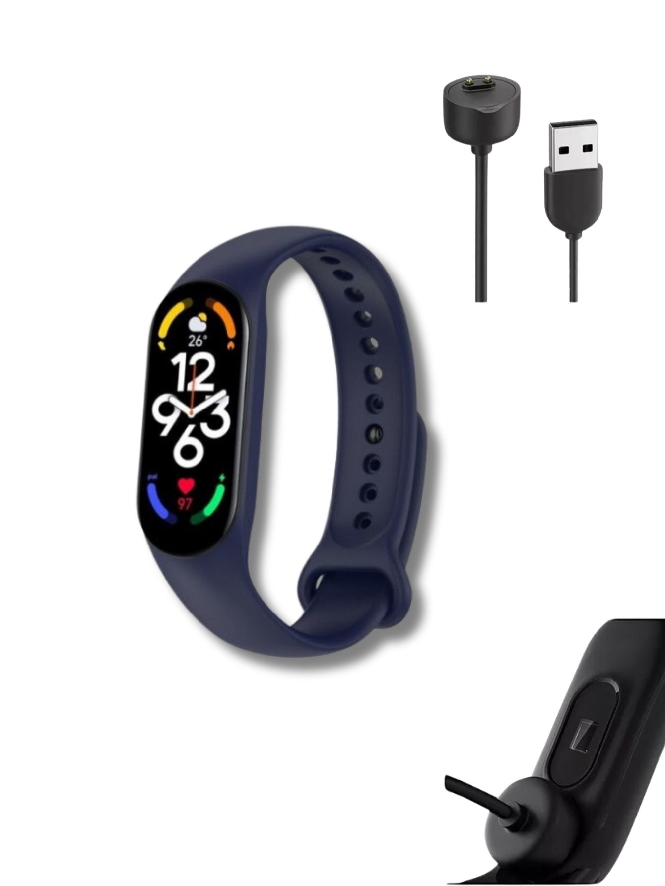 Reloj Deportivo  Smartband M7 Pulsera Bluetooth Funciones, Notificacion Unisex Color Azul.