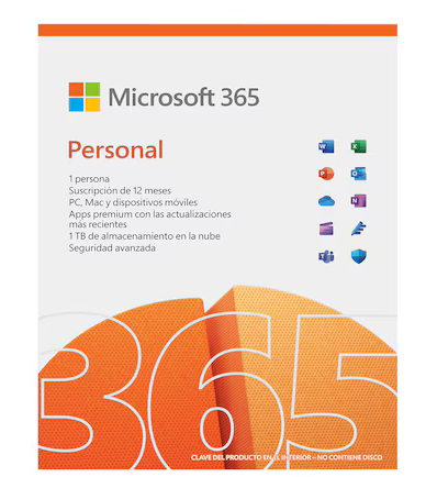 Microsoft 365 Personal | Suscripción de 12 meses, 1 persona 1 TB de almacenamiento en la nube. 