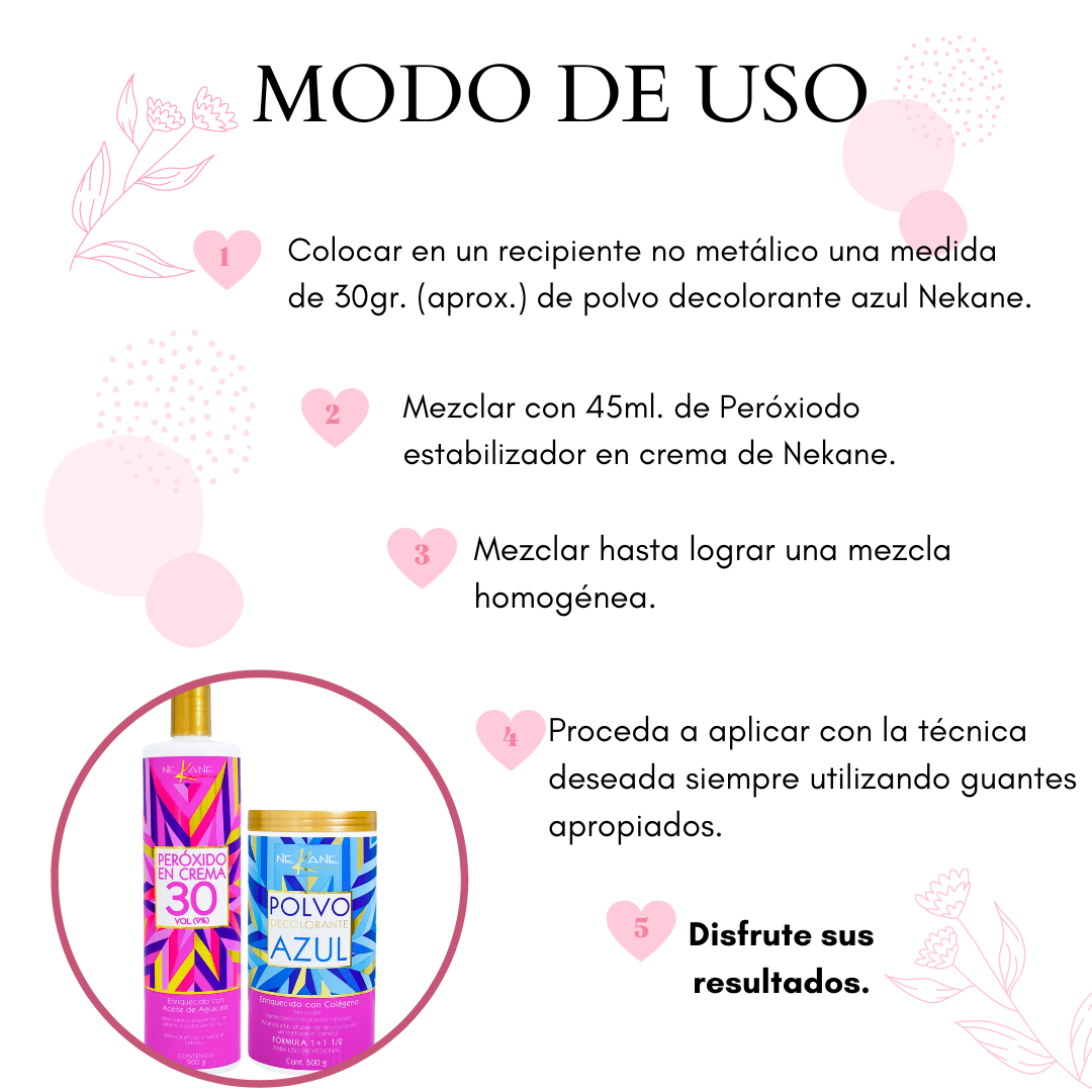 NEKANE Jgo Polvo Decolorante 500gr+ peroxido de 30 vol.