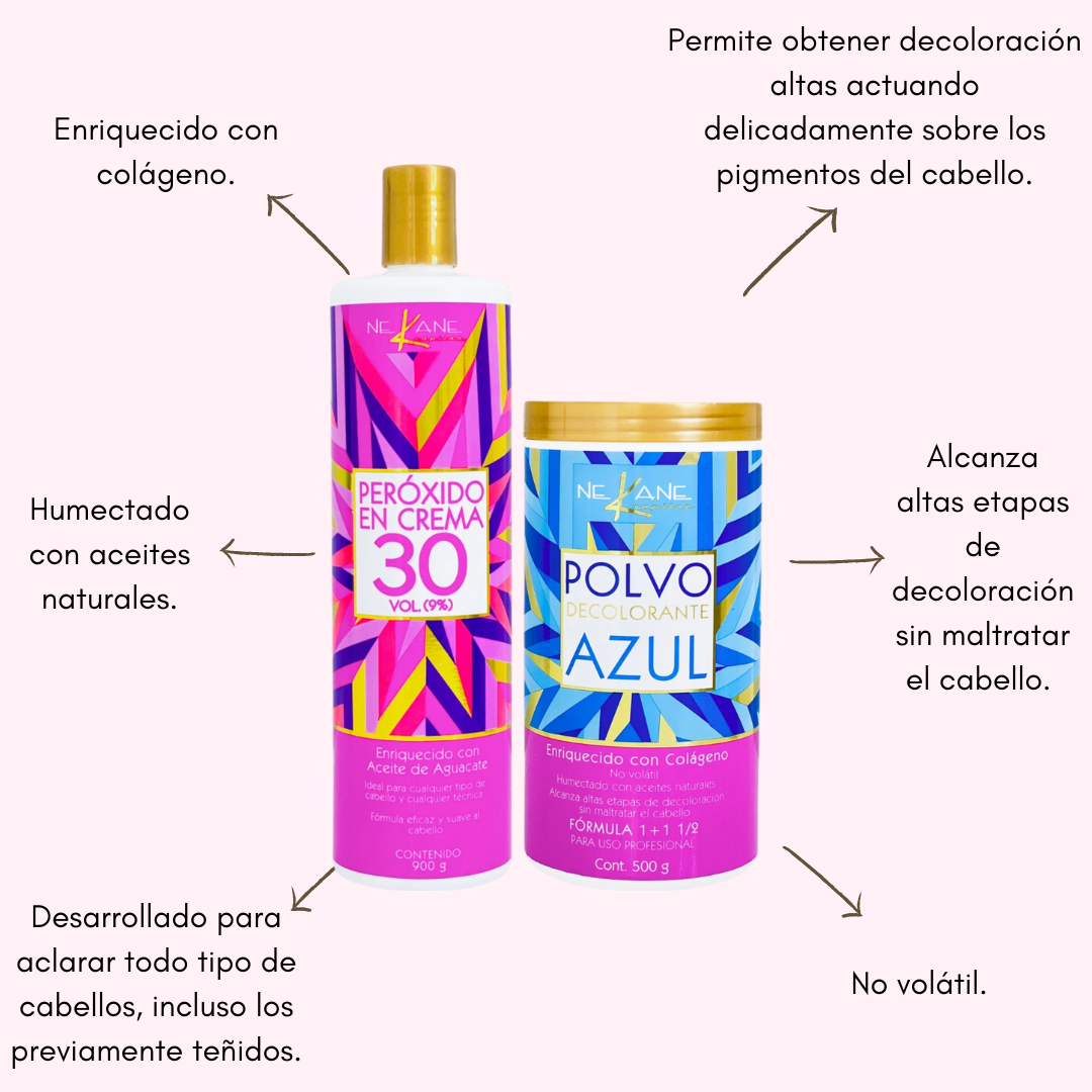NEKANE Jgo Polvo Decolorante 500gr+ peroxido de 30 vol.