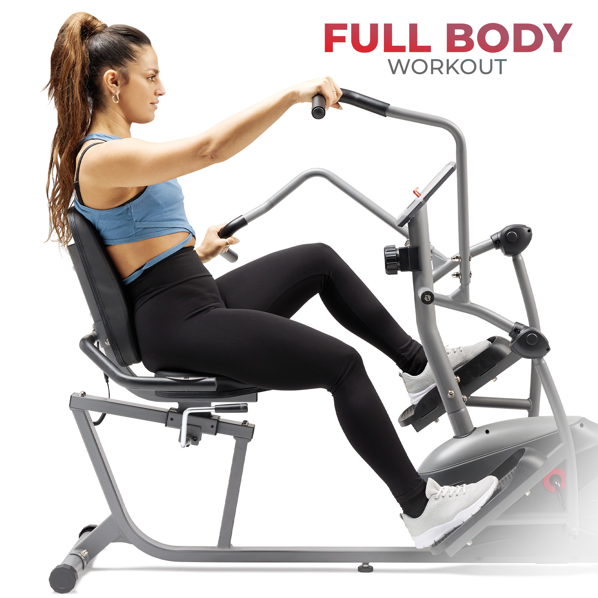 Bicicleta Recumbente Sunny Health & Fitness con Brazos Moviles