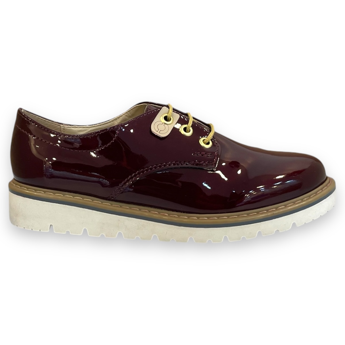 Zapato de Charol Vino con Plataforma Mujer Maria Itzel Juvenil