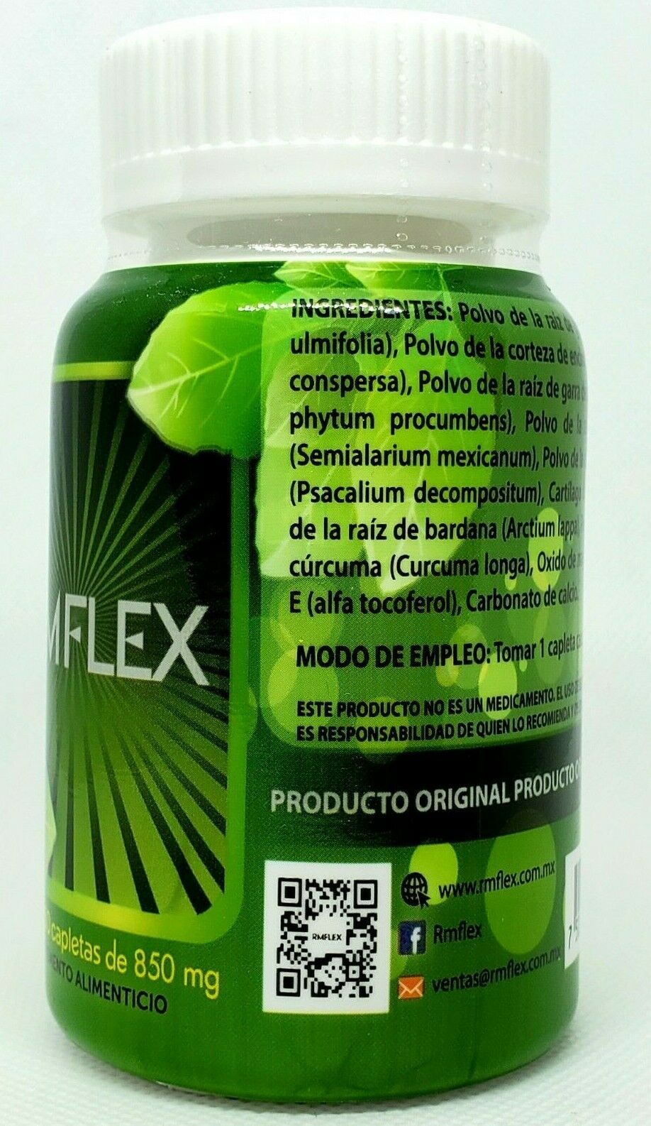 RM Flex Suplemento Alimenticio Frasco con 30 capsulas 850 mg c/u