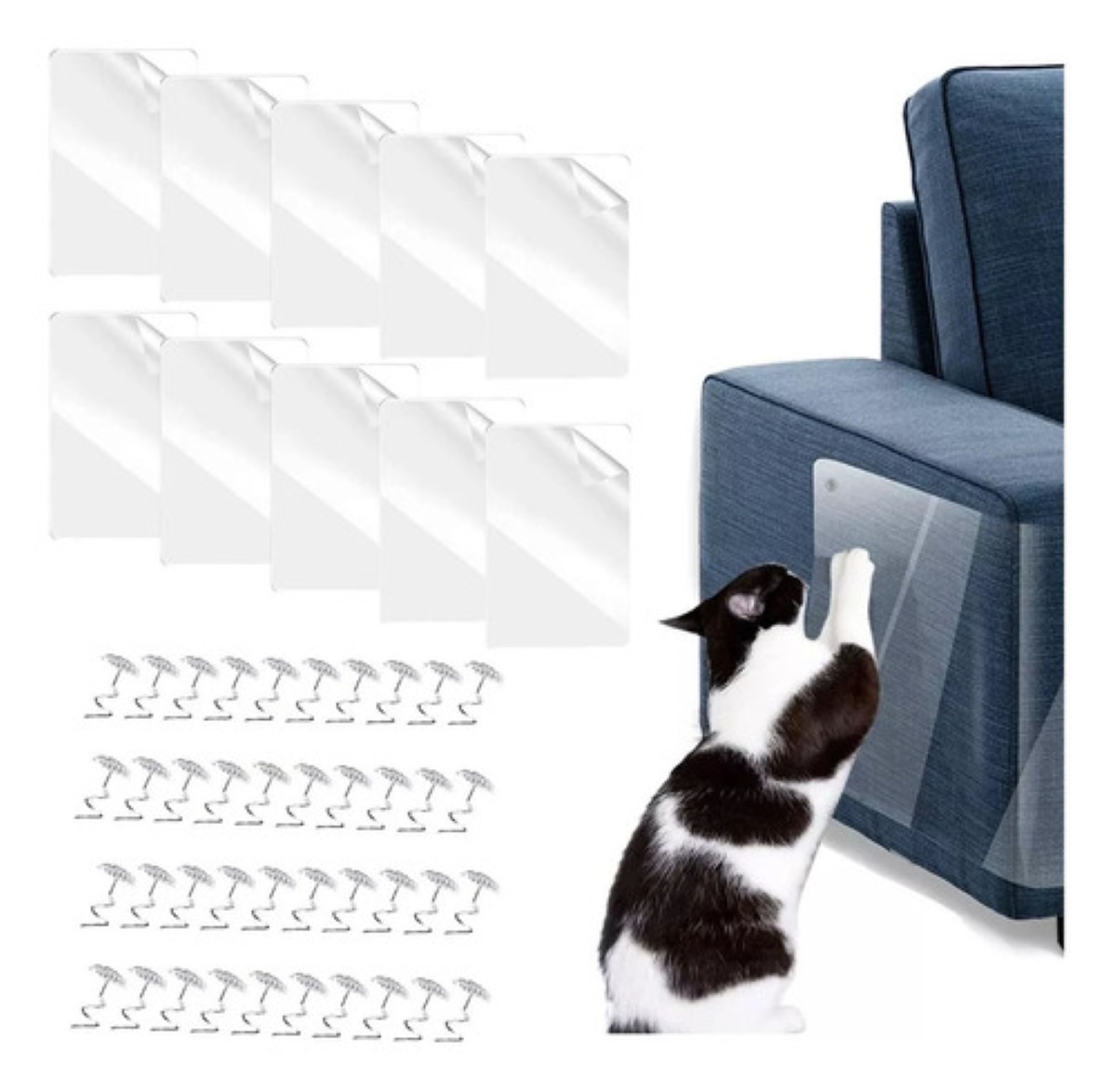 Protector Antirrasguños De Gato Para Muebles, 10 Piezas transparente