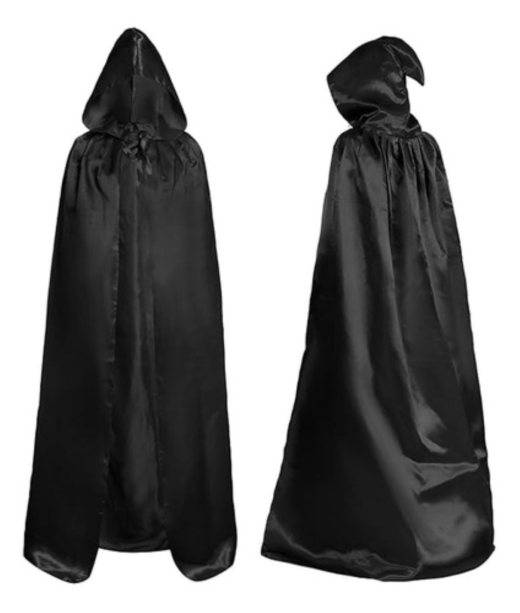 Halloween Capa Con Capucha Bata Disfraces De Cosplay Mago altura Para 130-170cm negro