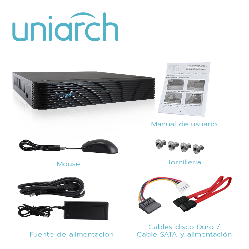 NVR UNIARCH NVR-104E2-P4 / 4 CANALES / 4 CANALES POE CAPACIDAD 1 DISCO DURO DE 6 TB / SALIDA HDMI / SALIDA VGA SIMULTANEAS / 40 MBPS / ULTRA265 / P2P (EZCLOUD)