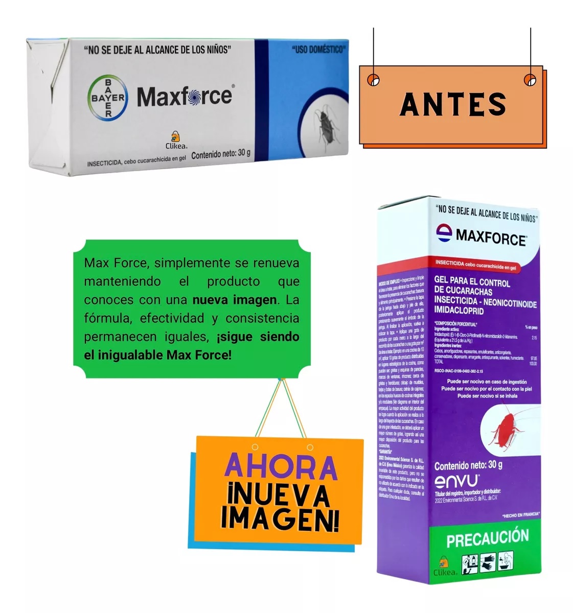 Max Force De Bayer Jeringa Con 30 Gramos Cebo Para Cucaracha.