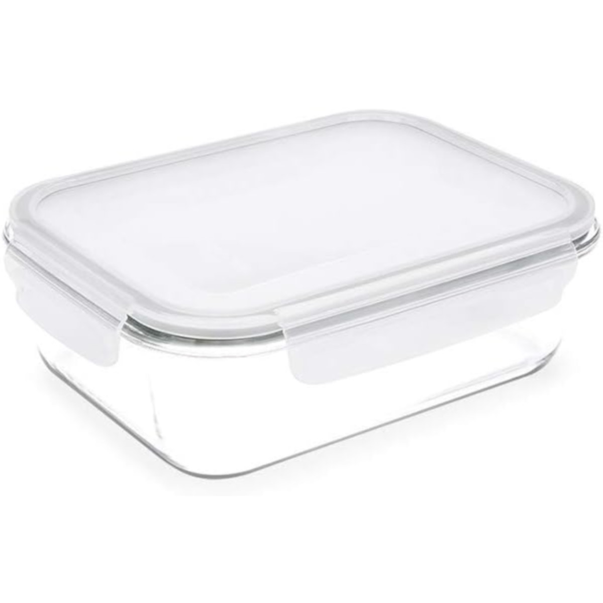 Recipiente de vidrio con tapa hermética - 1 Lt. rectangular - Libre de BPA