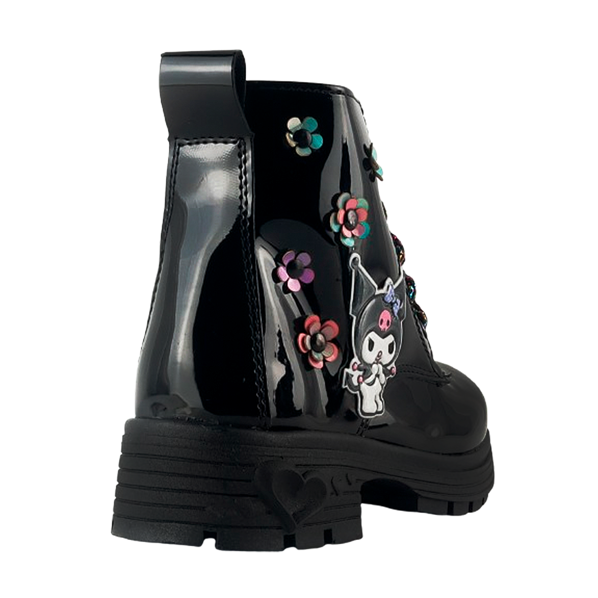 Botas Niña Kuromi Cómodas Charol Negro Casual 14492-cnk.