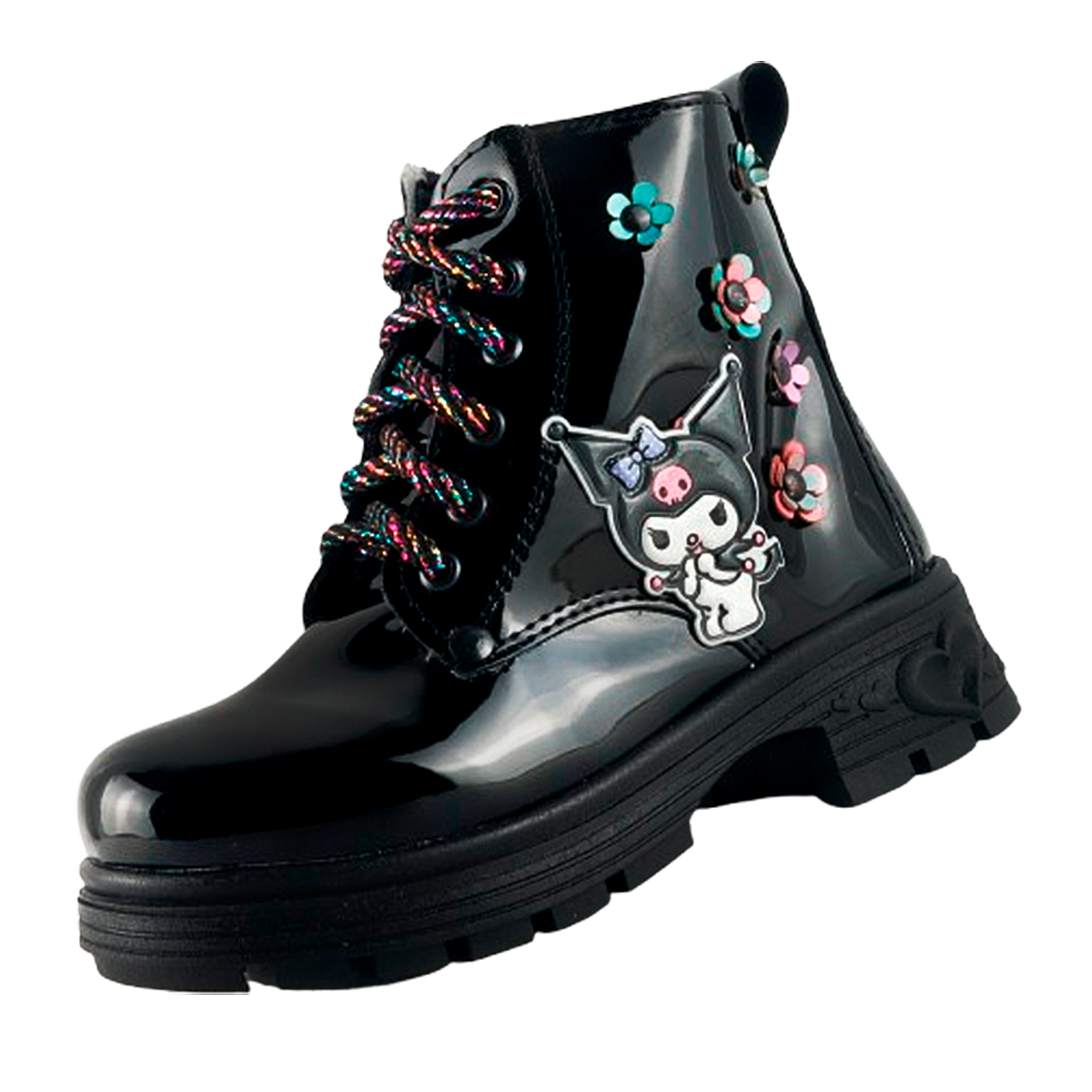 Botas Niña Kuromi Cómodas Charol Negro Casual 14492-cnk.
