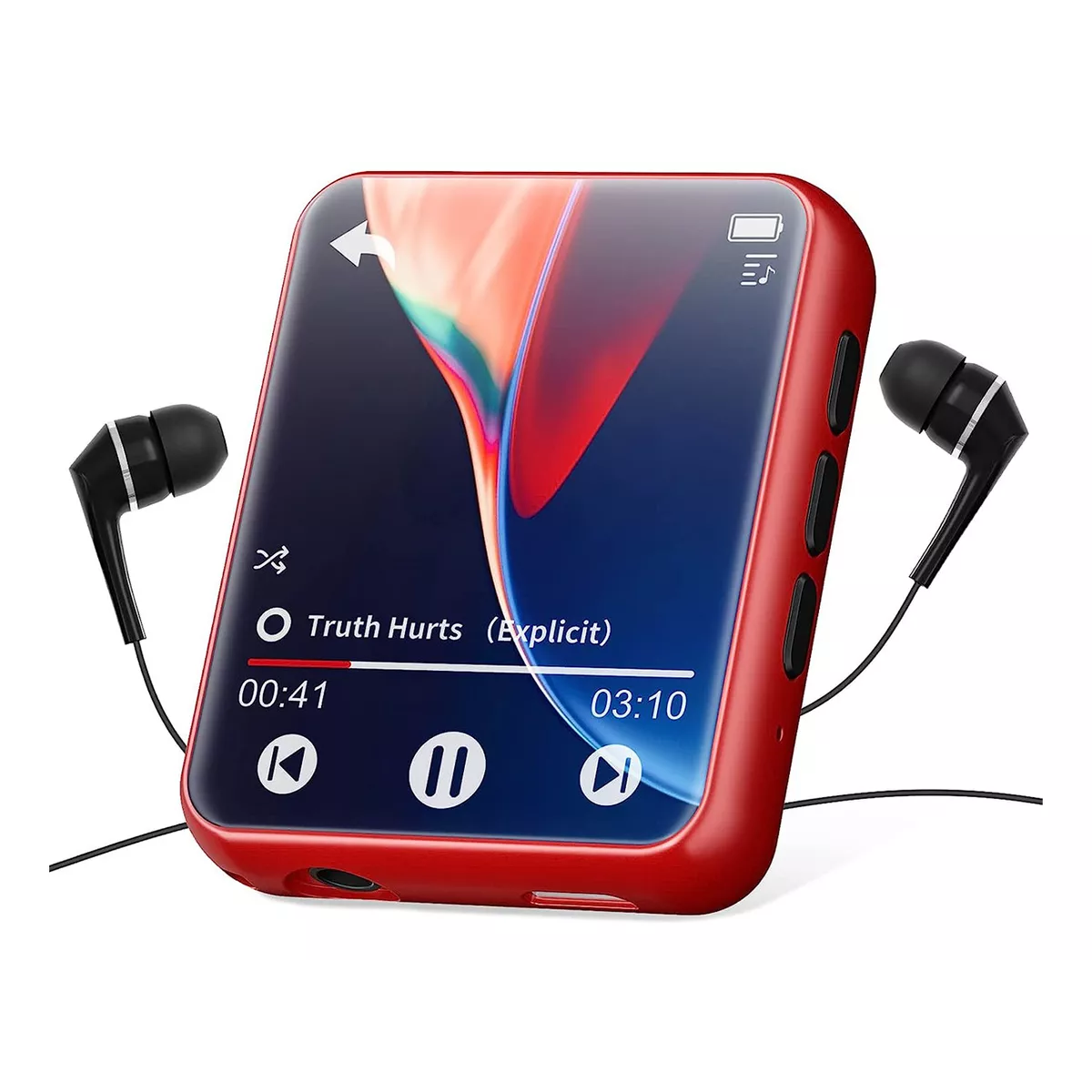 Reproductor Música Mp3mp4 Portátil Pantallatáctil Bluetooth Rojo