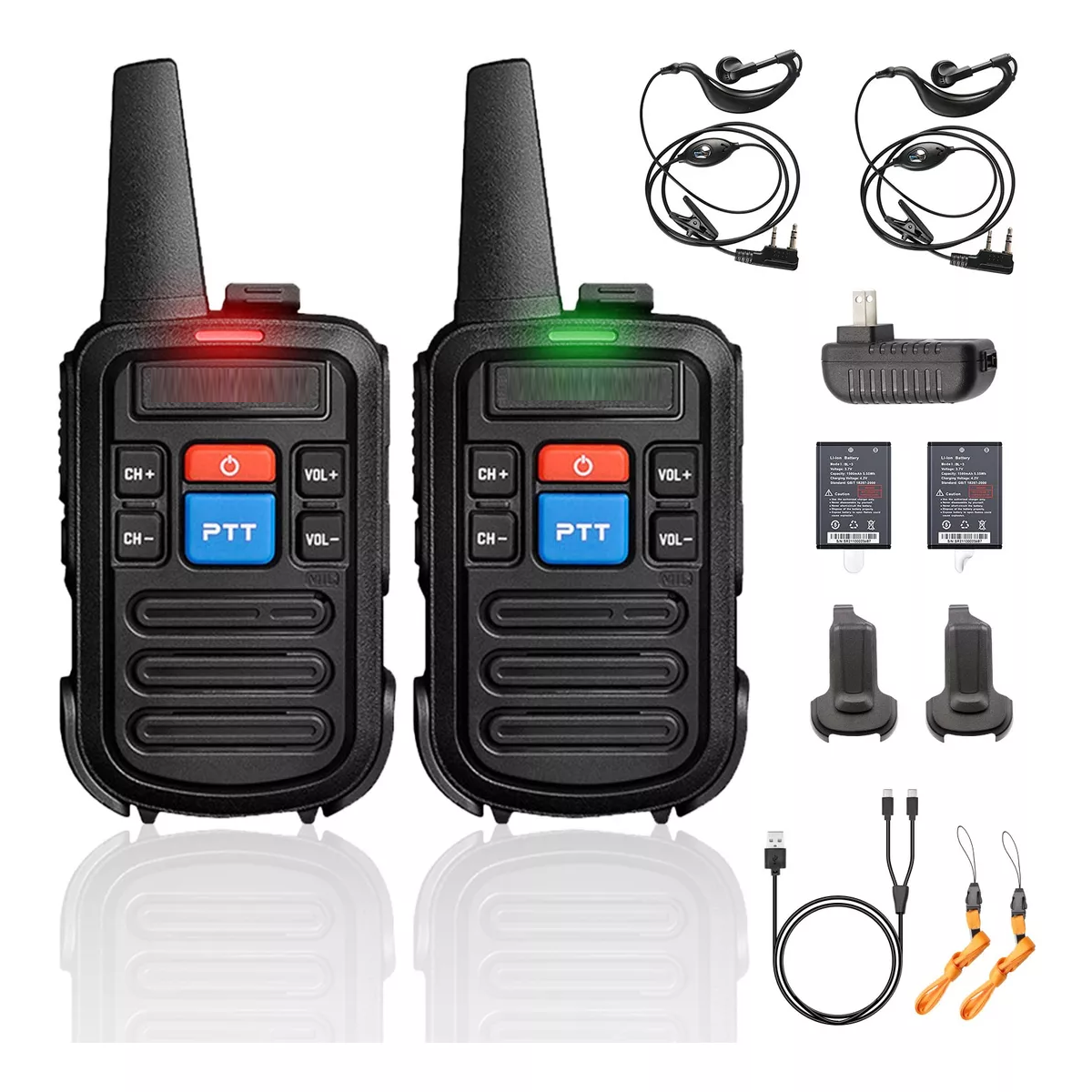 2 Radios Walkie Talkie Usb Recargable 99 Canale Mini 5km Negro