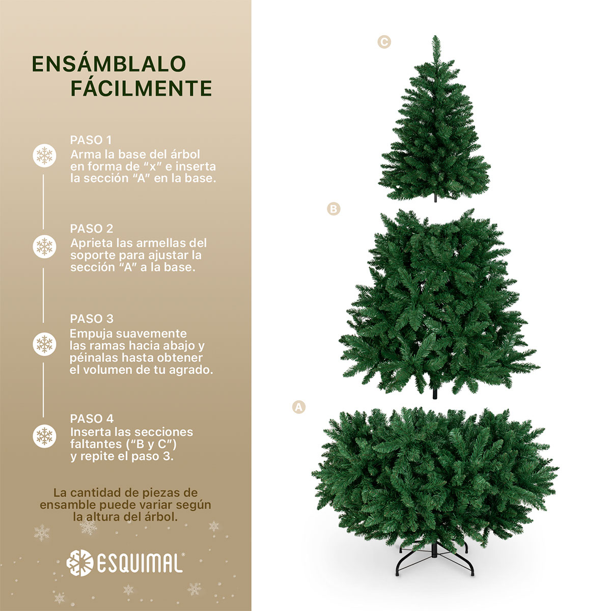 Árbol de Navidad Pino Navideño de 1.8m 1000 Ramas - Verde para ESQUIMAL