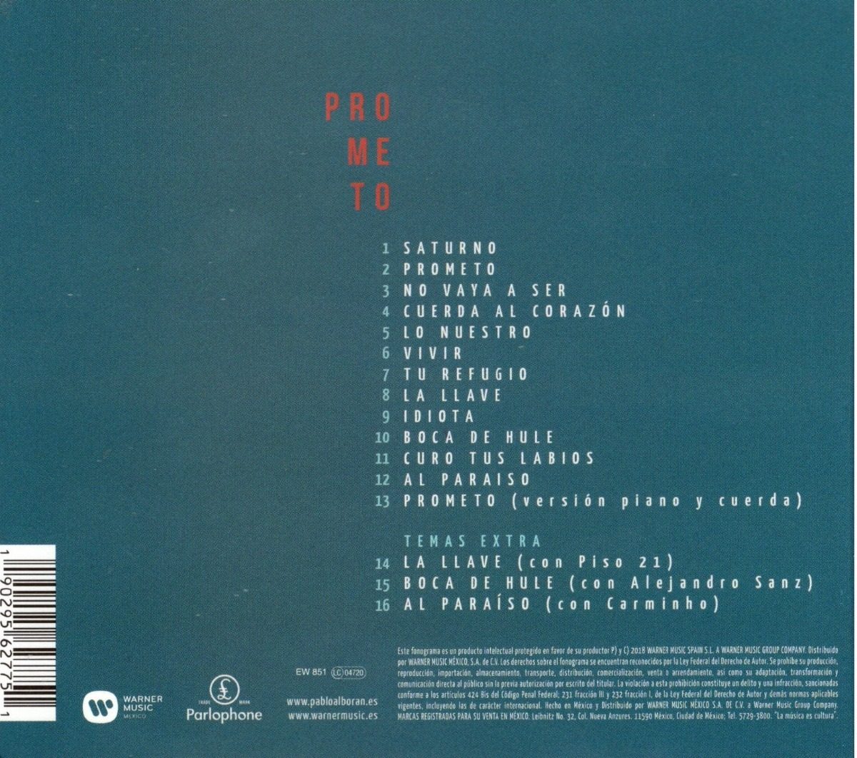 Pablo Alboran Prometo / Deluxe.