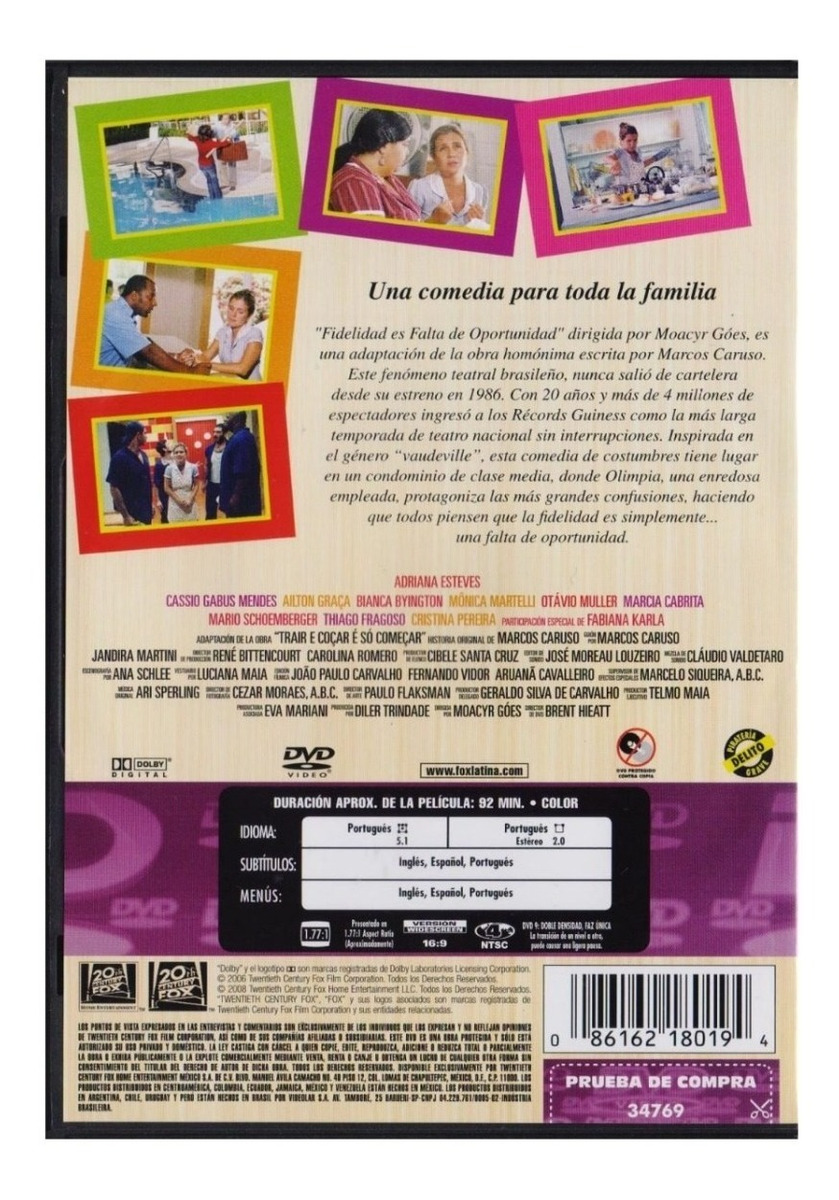 Fidelidad Es Falta De Oportunidad Brasil Pelicula Brasil Dvd.