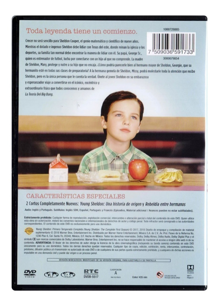Young Sheldon Primera Temporada 1 Uno Dvd
