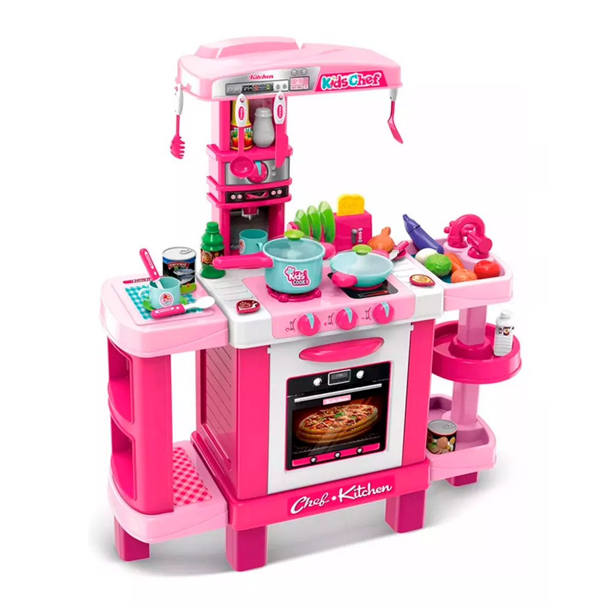 Cocinita Infantil Para Nina Little Chef Luz y Sonido Le Monde 009 938 Rosa